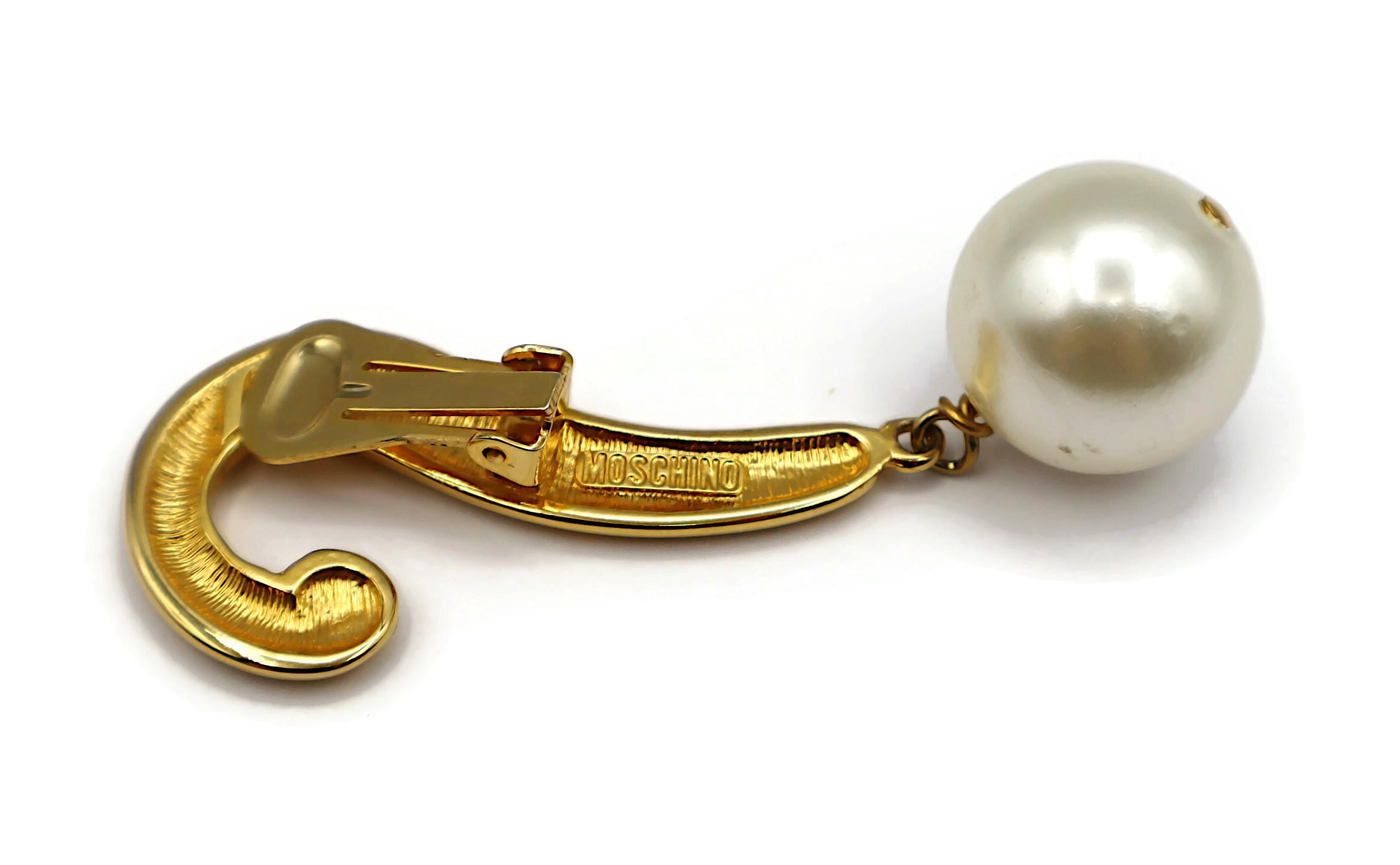 MOSCHINO Vintage Iconic Question Mark Dangling Earrings For Sale 9