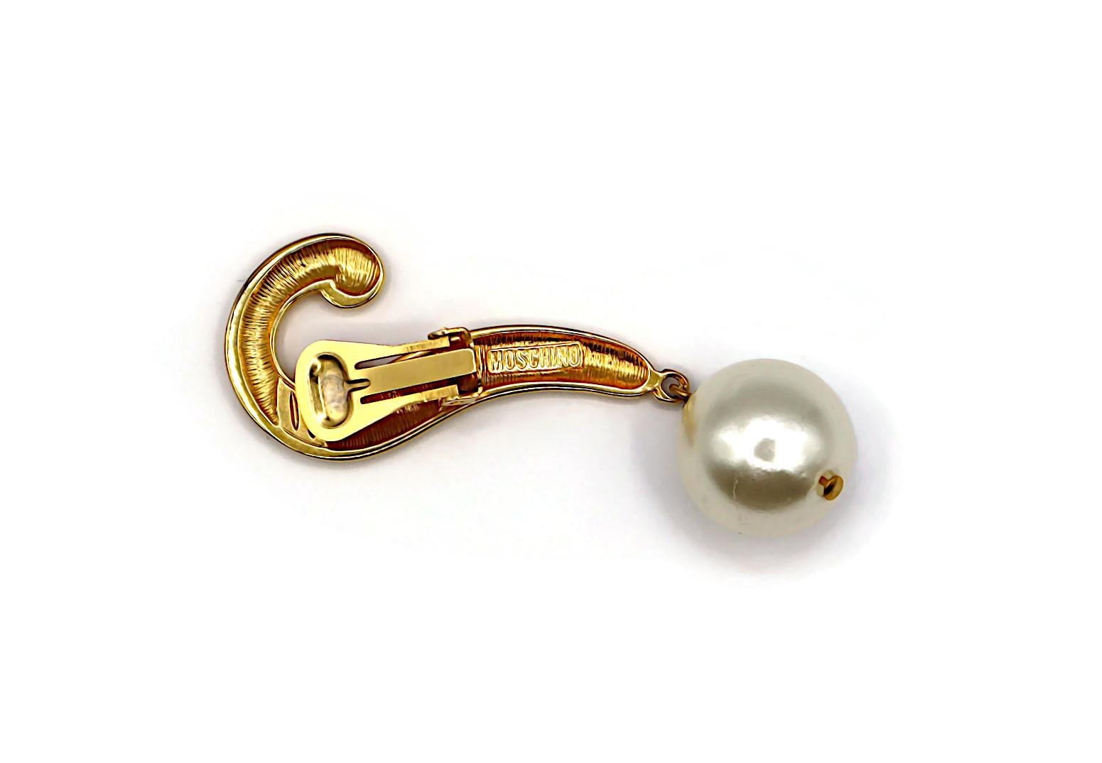 MOSCHINO Vintage Iconic Question Mark Dangling Earrings For Sale 11