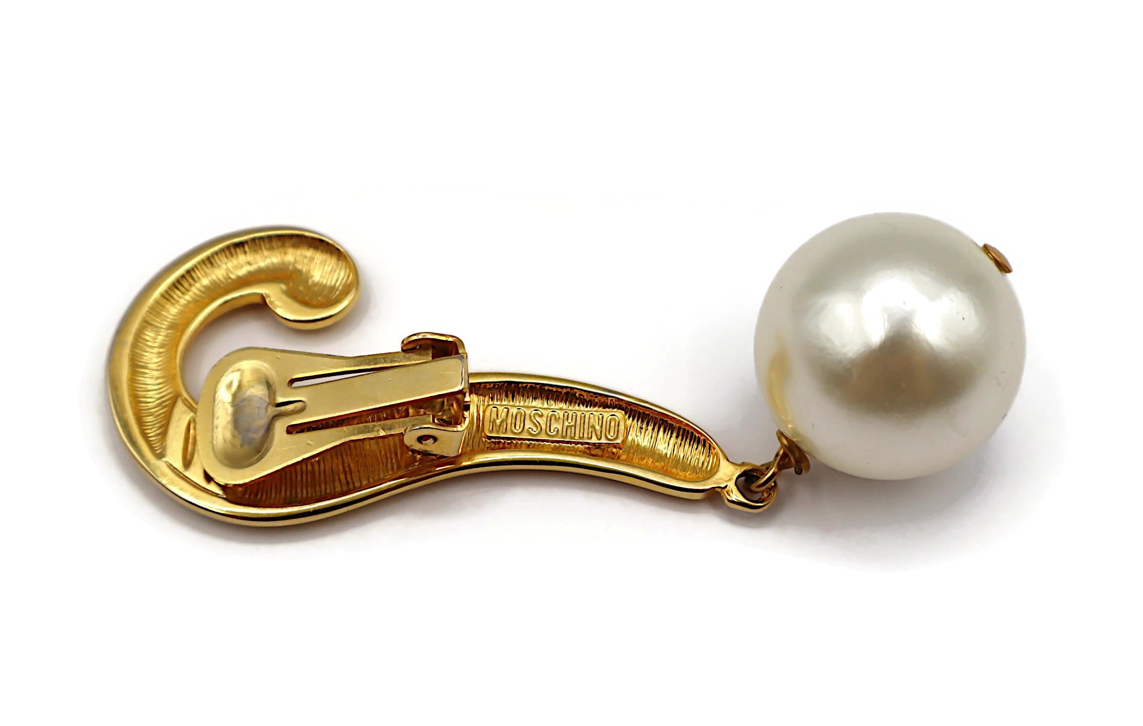 MOSCHINO Vintage Iconic Question Mark Dangling Earrings For Sale 12