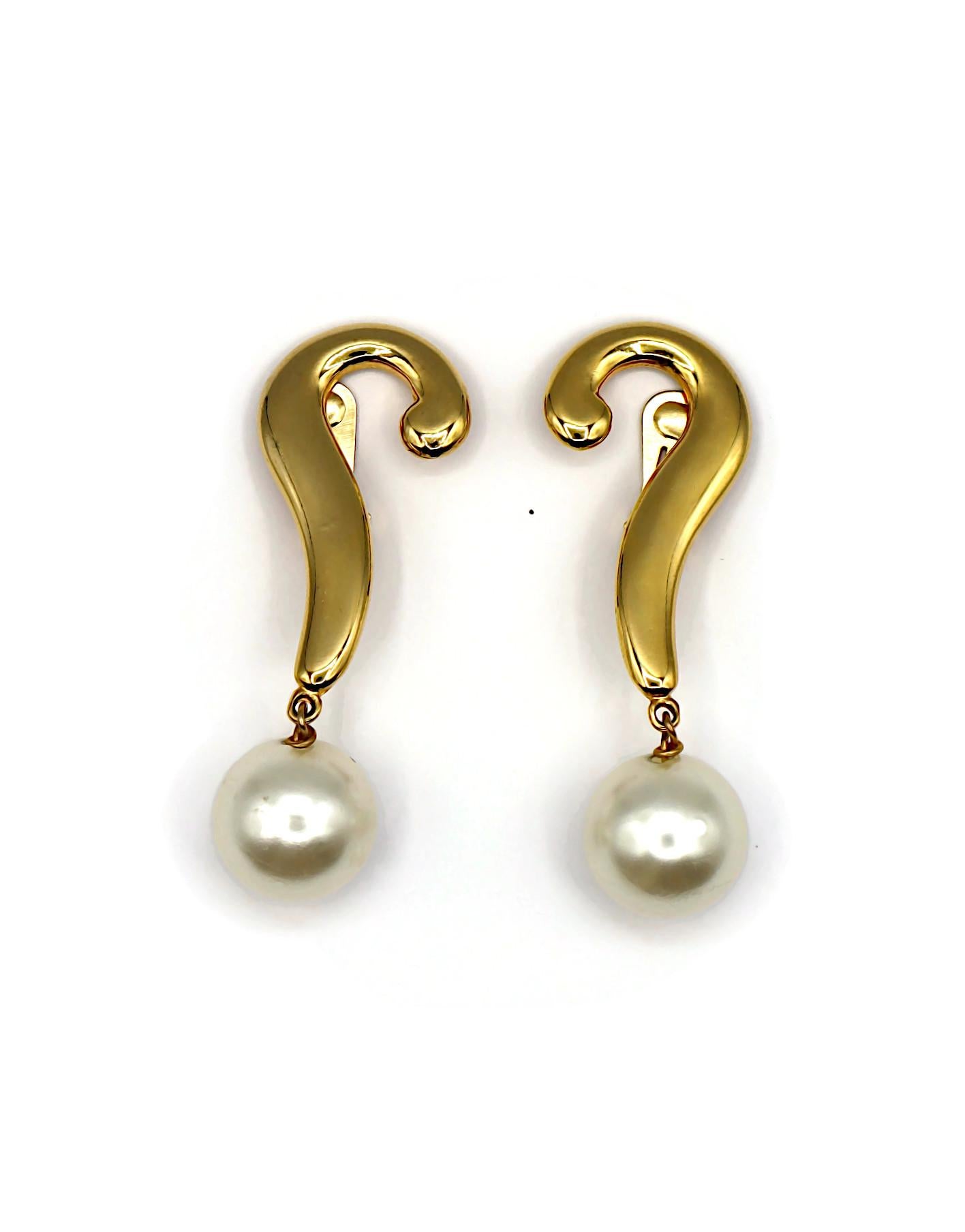 MOSCHINO Vintage Iconic Question Mark Dangling Earrings For Sale 1