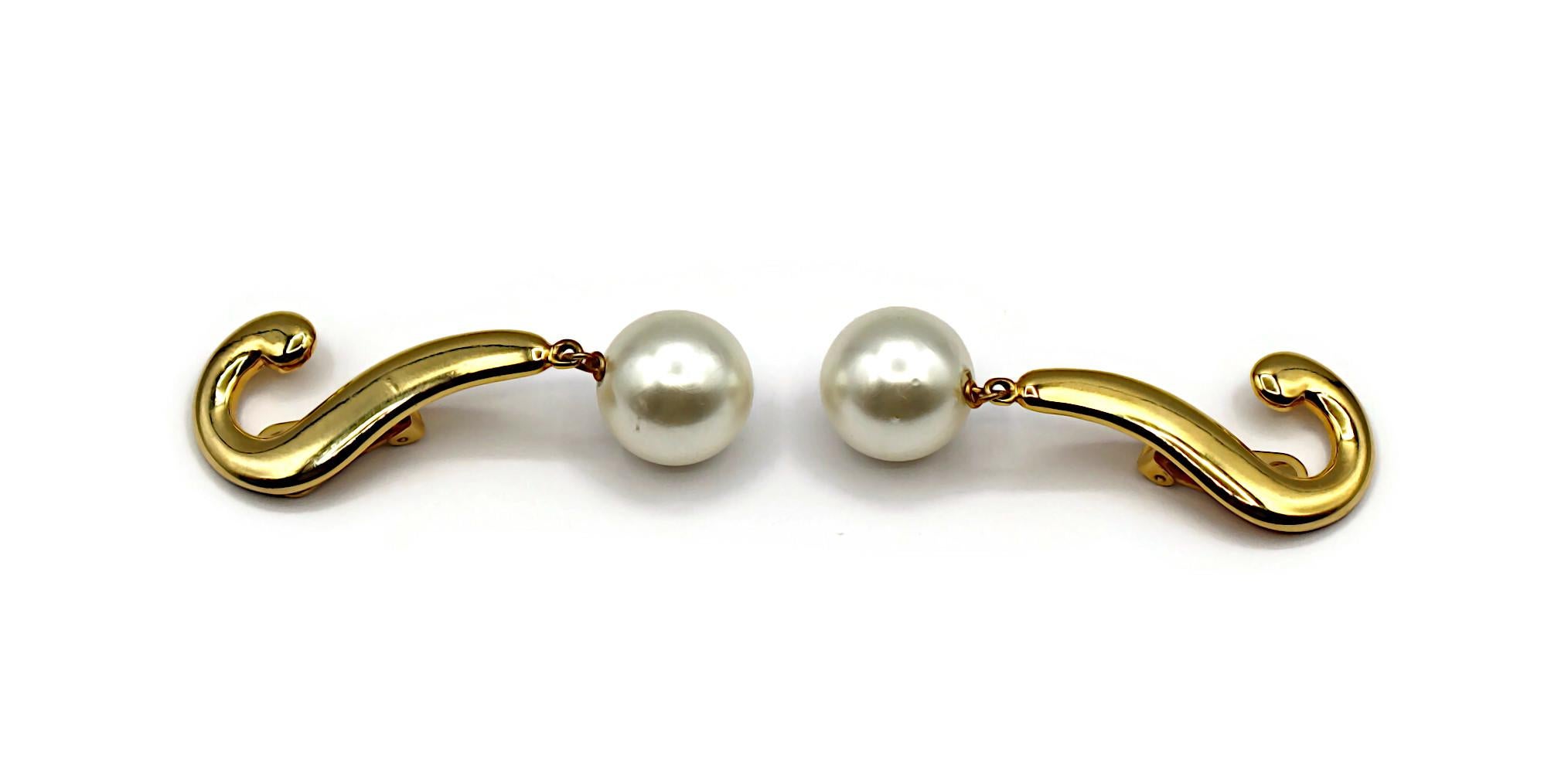 MOSCHINO Vintage Iconic Question Mark Dangling Earrings For Sale 3