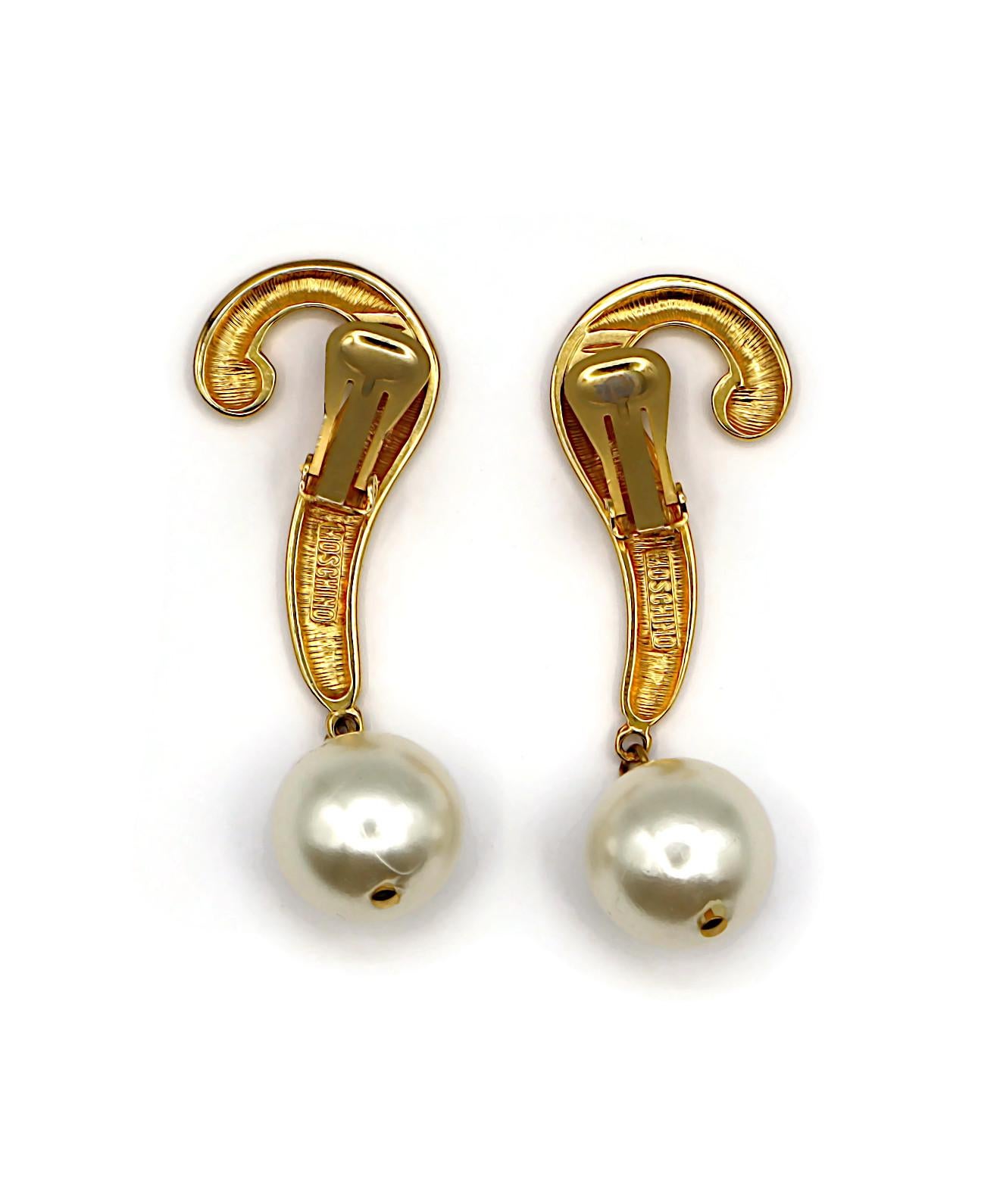 MOSCHINO Vintage Iconic Question Mark Dangling Earrings For Sale 4