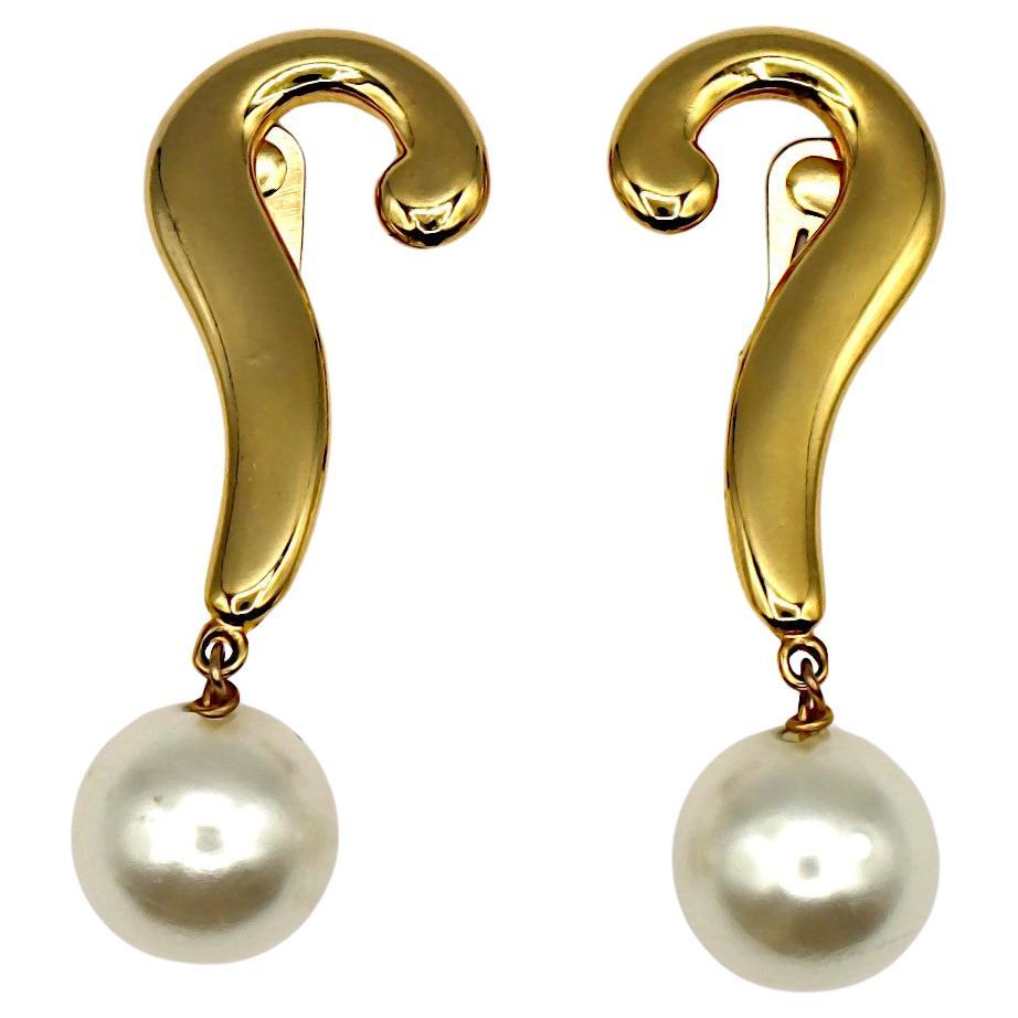 MOSCHINO Vintage Iconic Question Mark Dangling Earrings For Sale