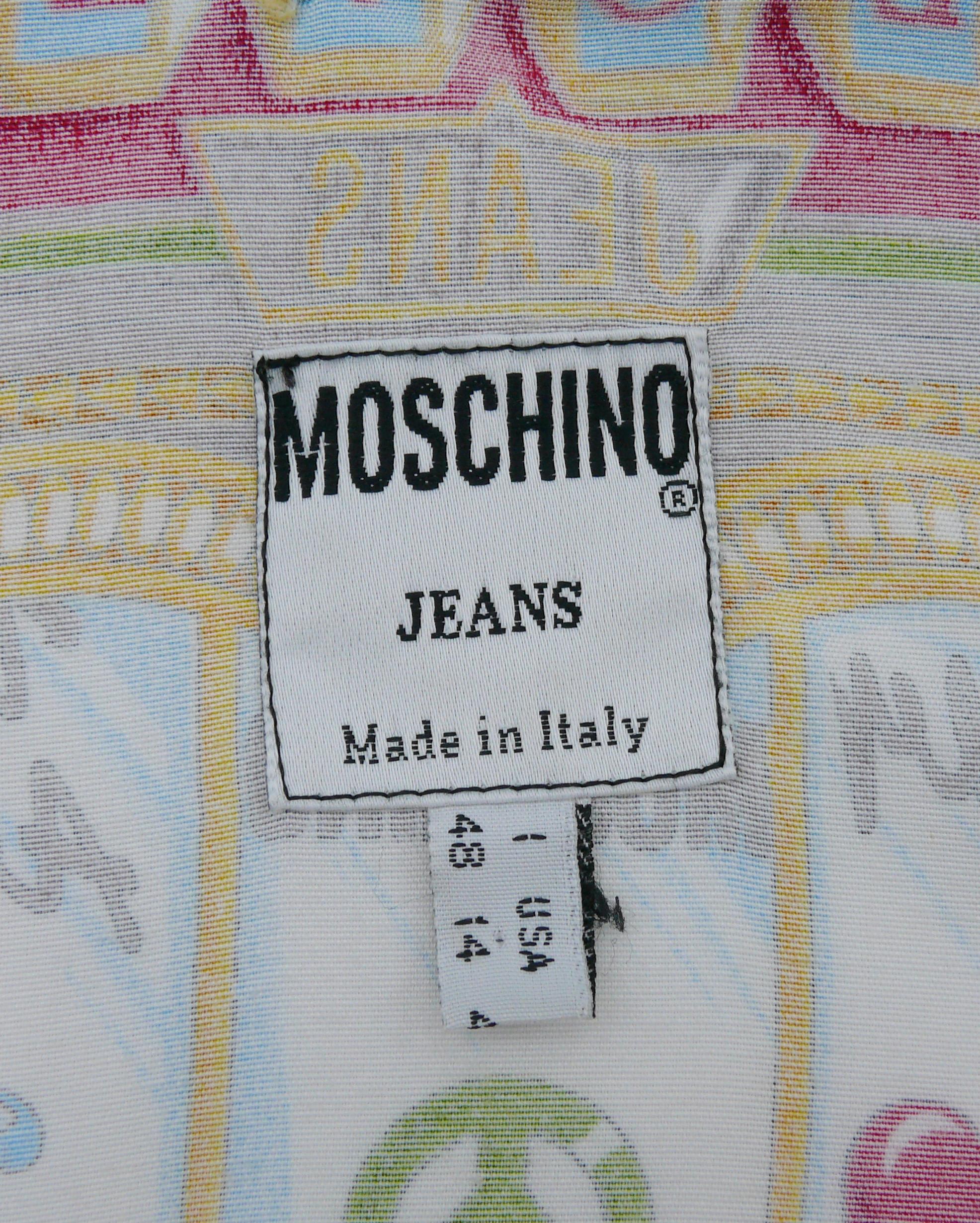 Moschino Vintage Iconic Slotter Casino Game Shirt US Size 14 For Sale 4