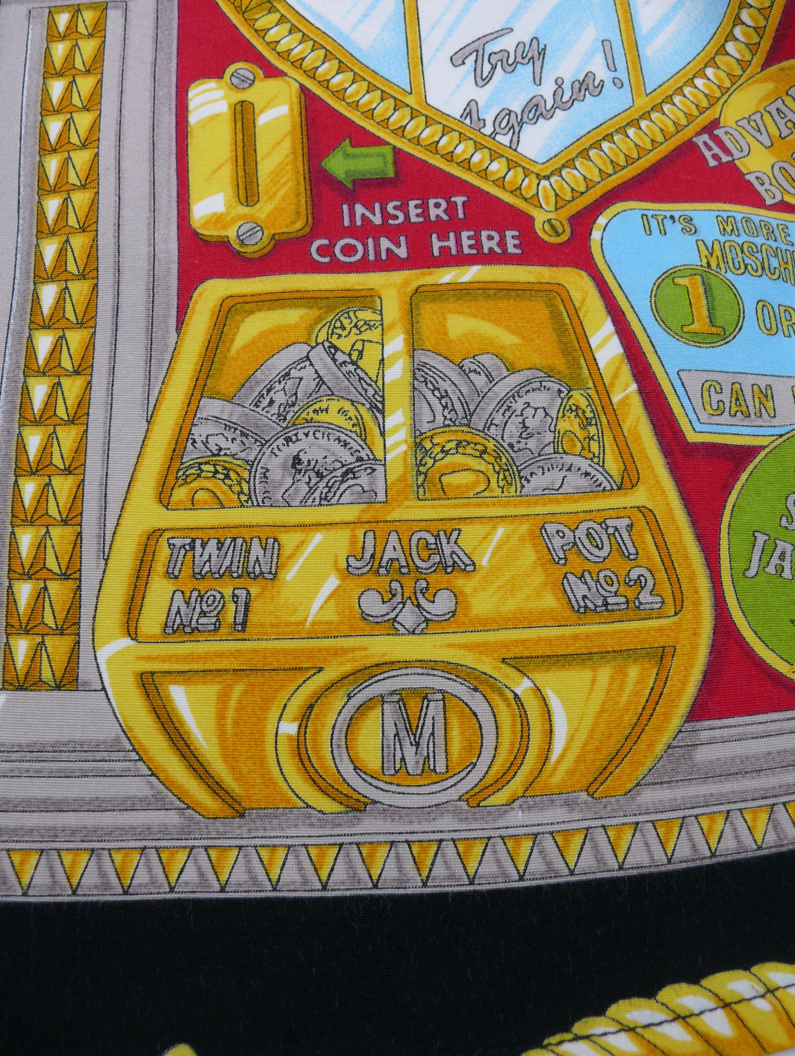 Moschino Vintage Iconic Slotter Casino-Spielhemd US Größe 14 im Angebot 3