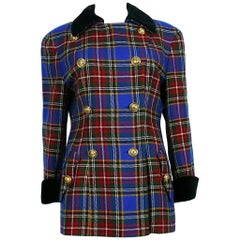 Moschino Vintage Iconic Wool Tartan Plaid Jacket
