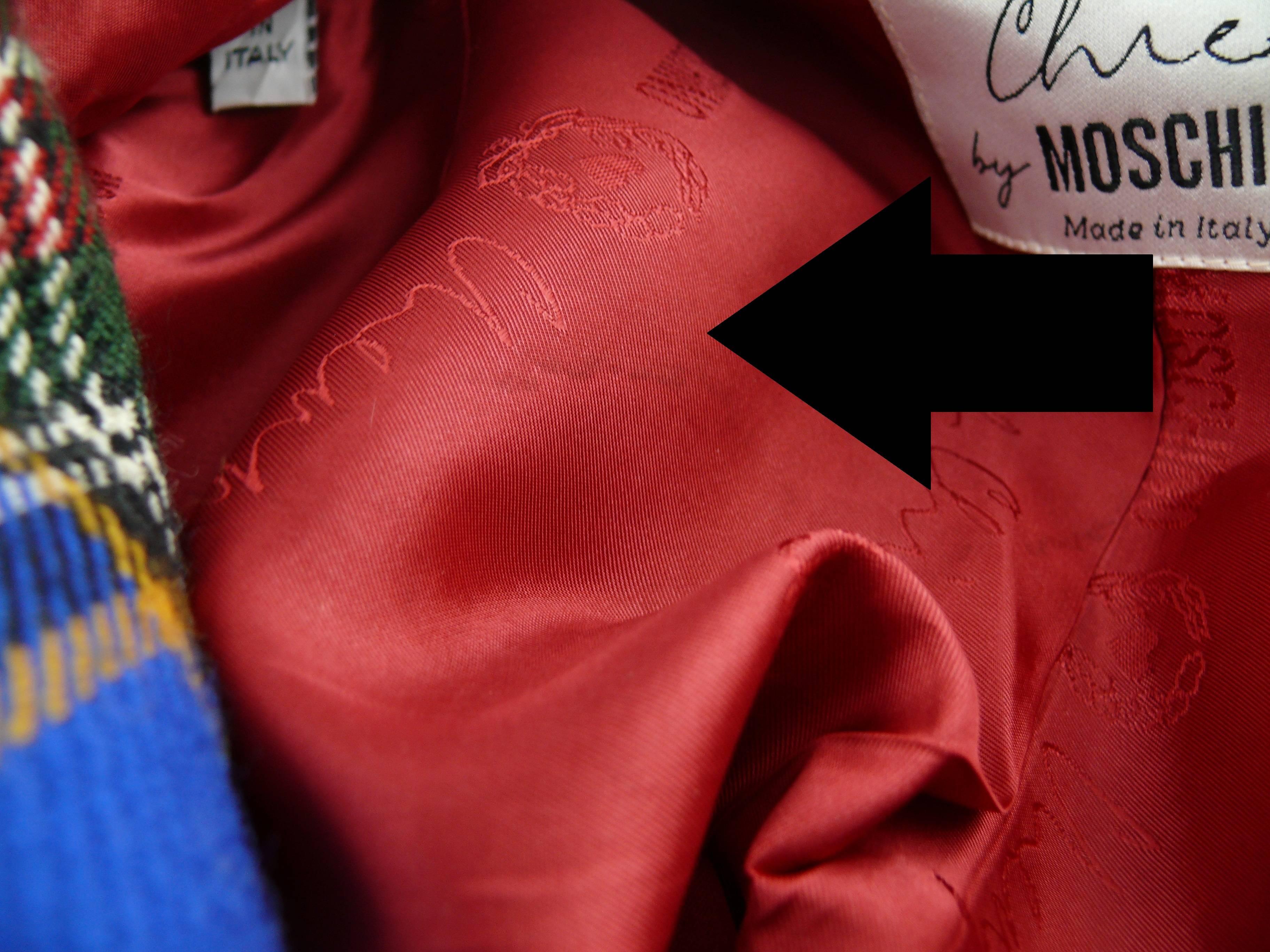 Moschino Vintage Iconic Wool Tartan Plaid Jacket   For Sale 4