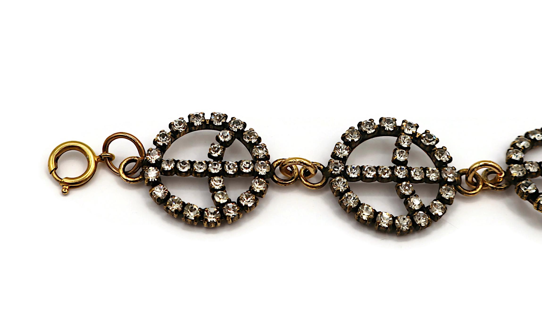 Donna MOSCHINO Collana Jewell vintage con segno di pace in vendita