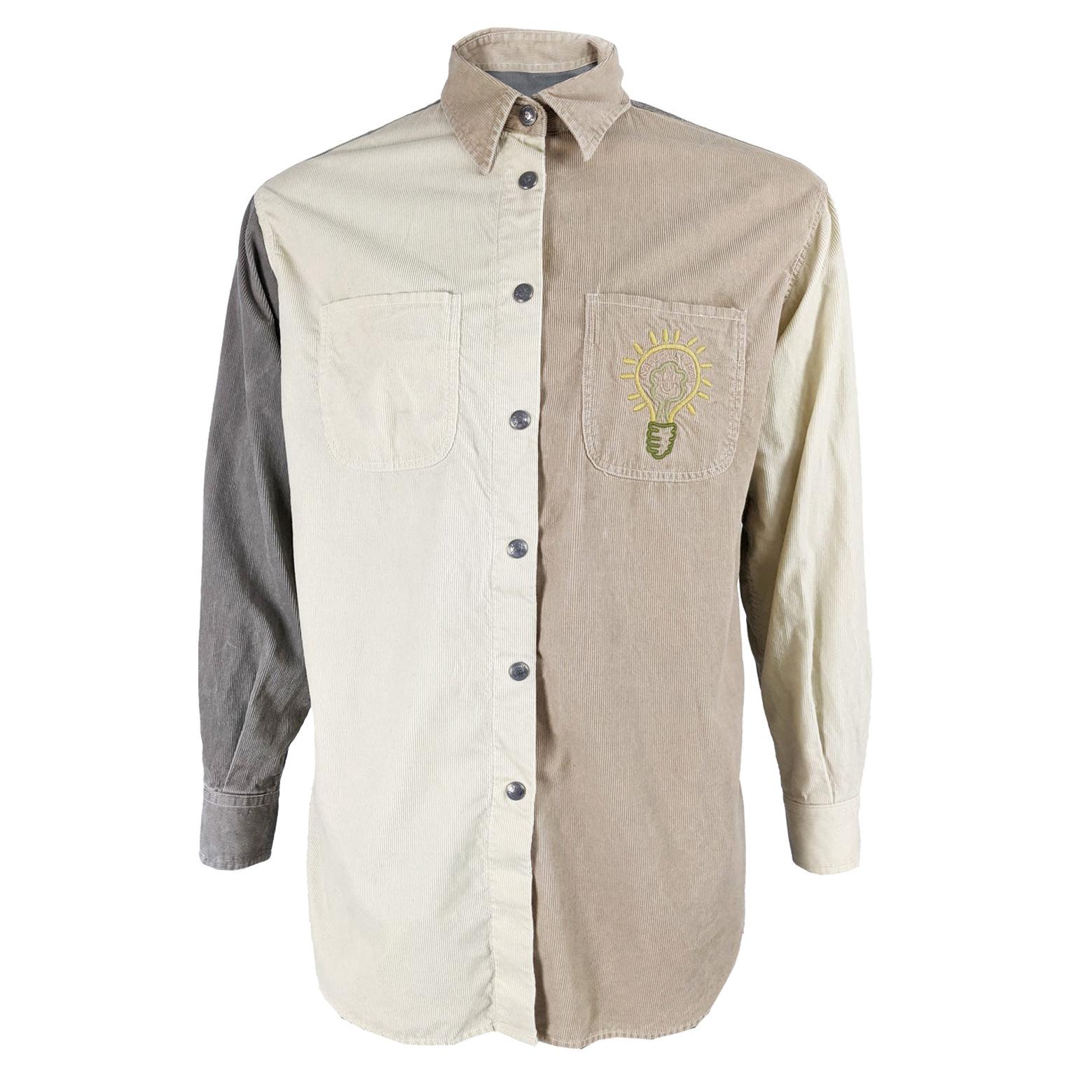 Moschino Vintage Mens Embroidered Cord Shirt