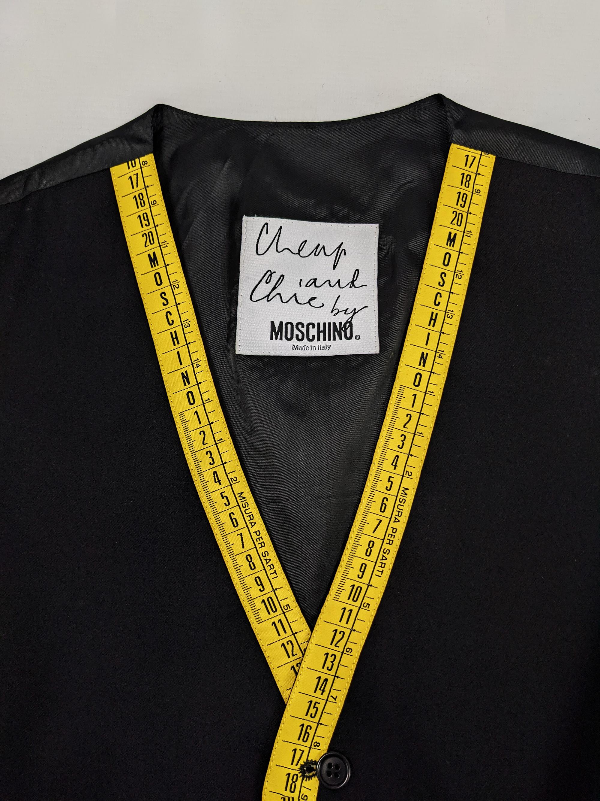 Moschino Vintage Mens Iconic Tape Measure Wool Vest Waistcoat 1