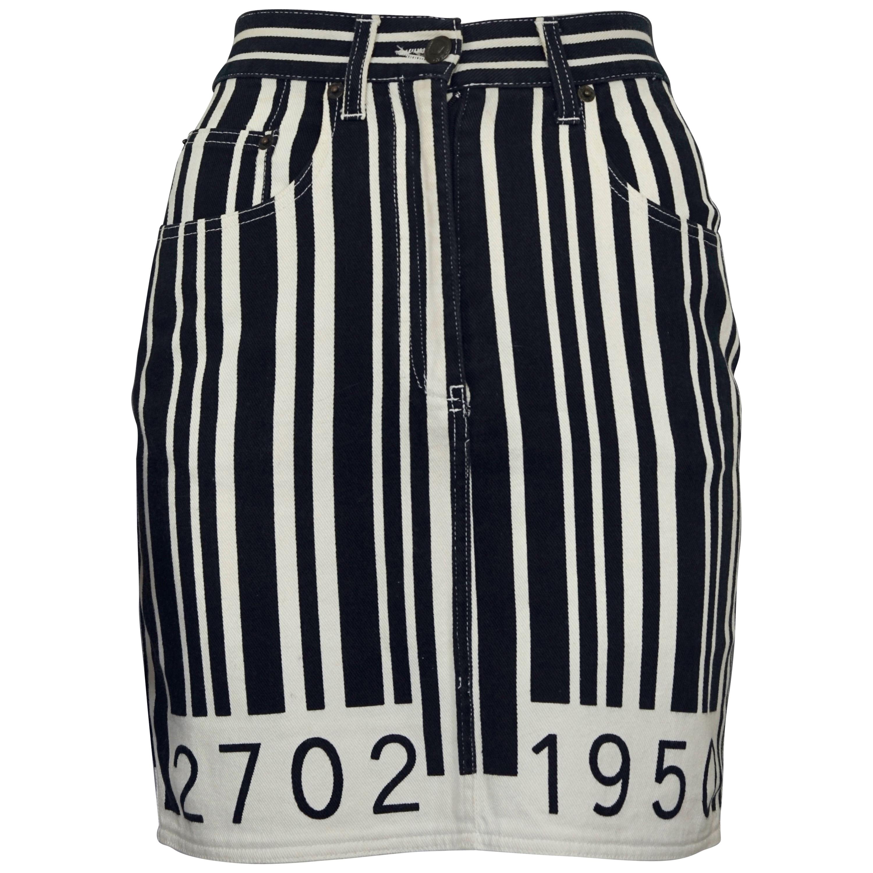 MOSCHINO Vintage MOSCHINO Barcode Novelty Skirt Skirt