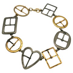 MOSCHINO Vintage Multi Buckle Novelty Necklace