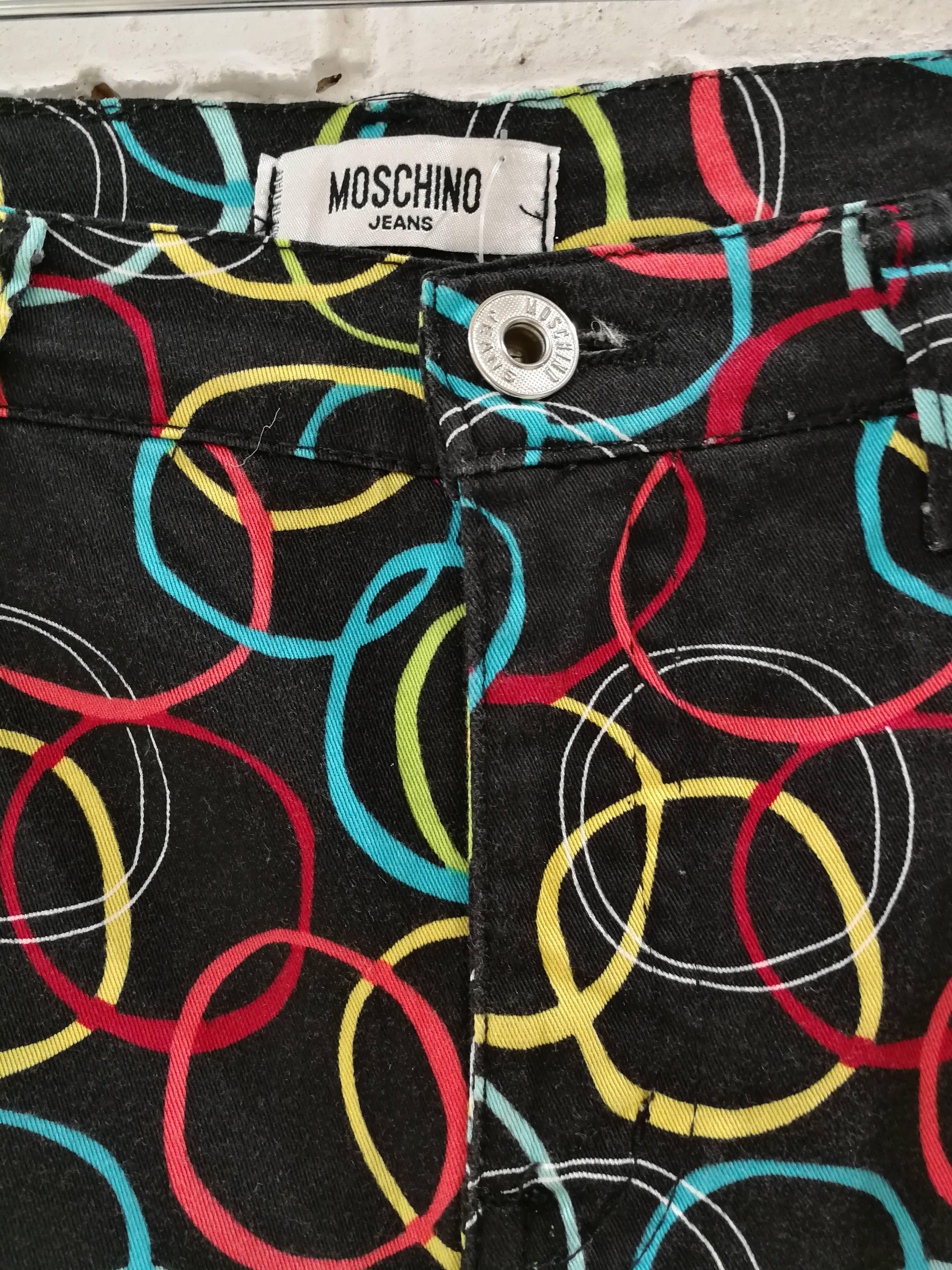 Black Moschino Vintage Multicoloured Trousers For Sale