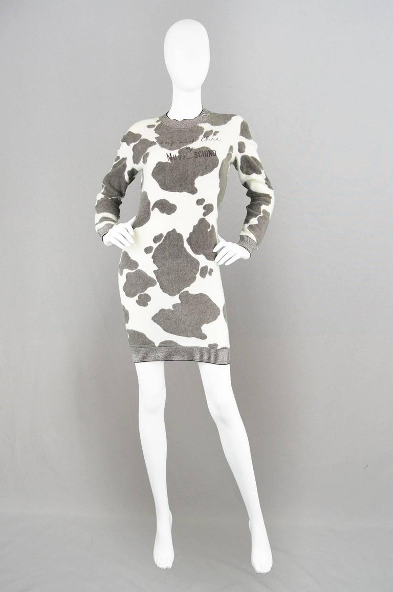 Cow print sweater dress  yv51386