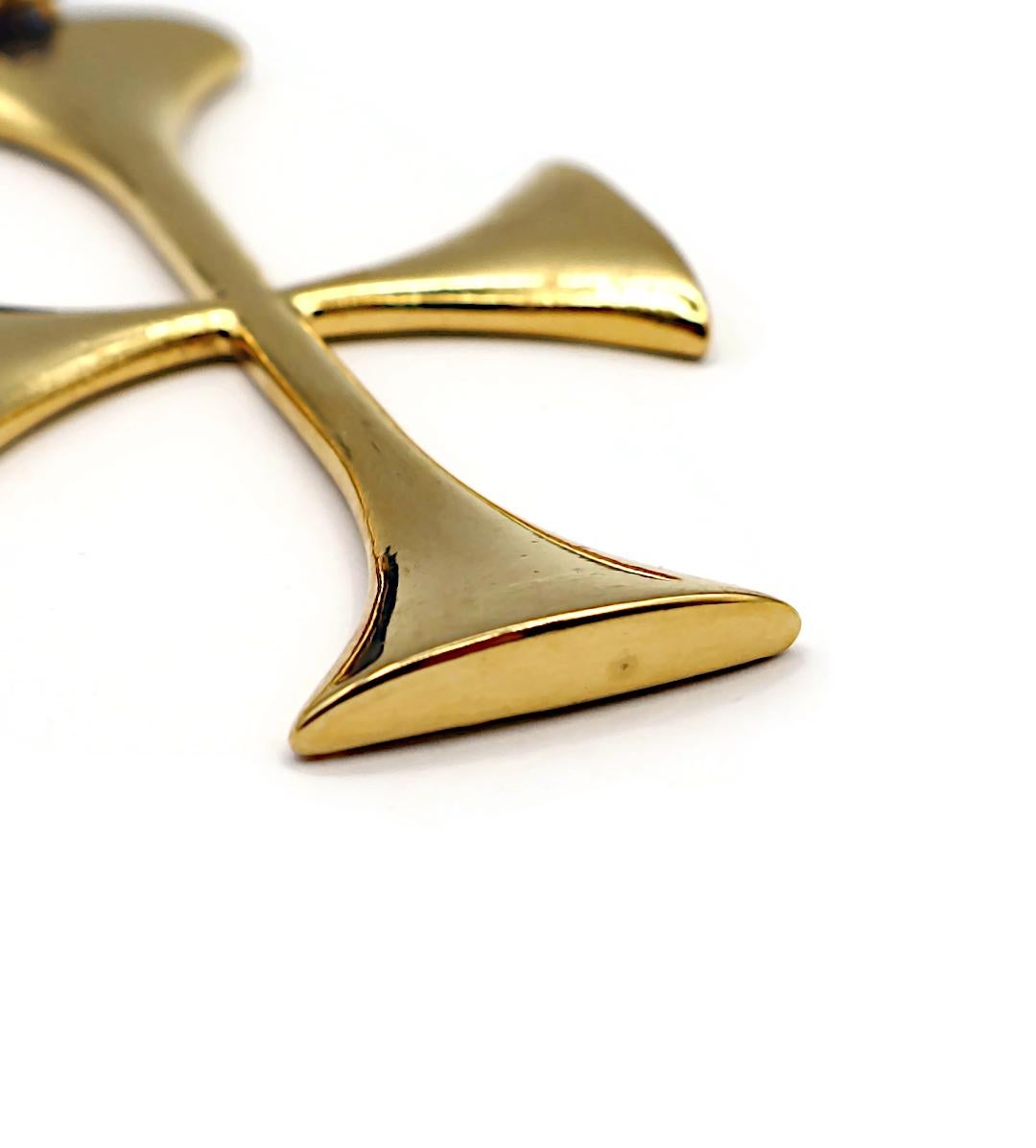 MOSCHINO Vintage Oversized Cross Dangling Earrings For Sale 6