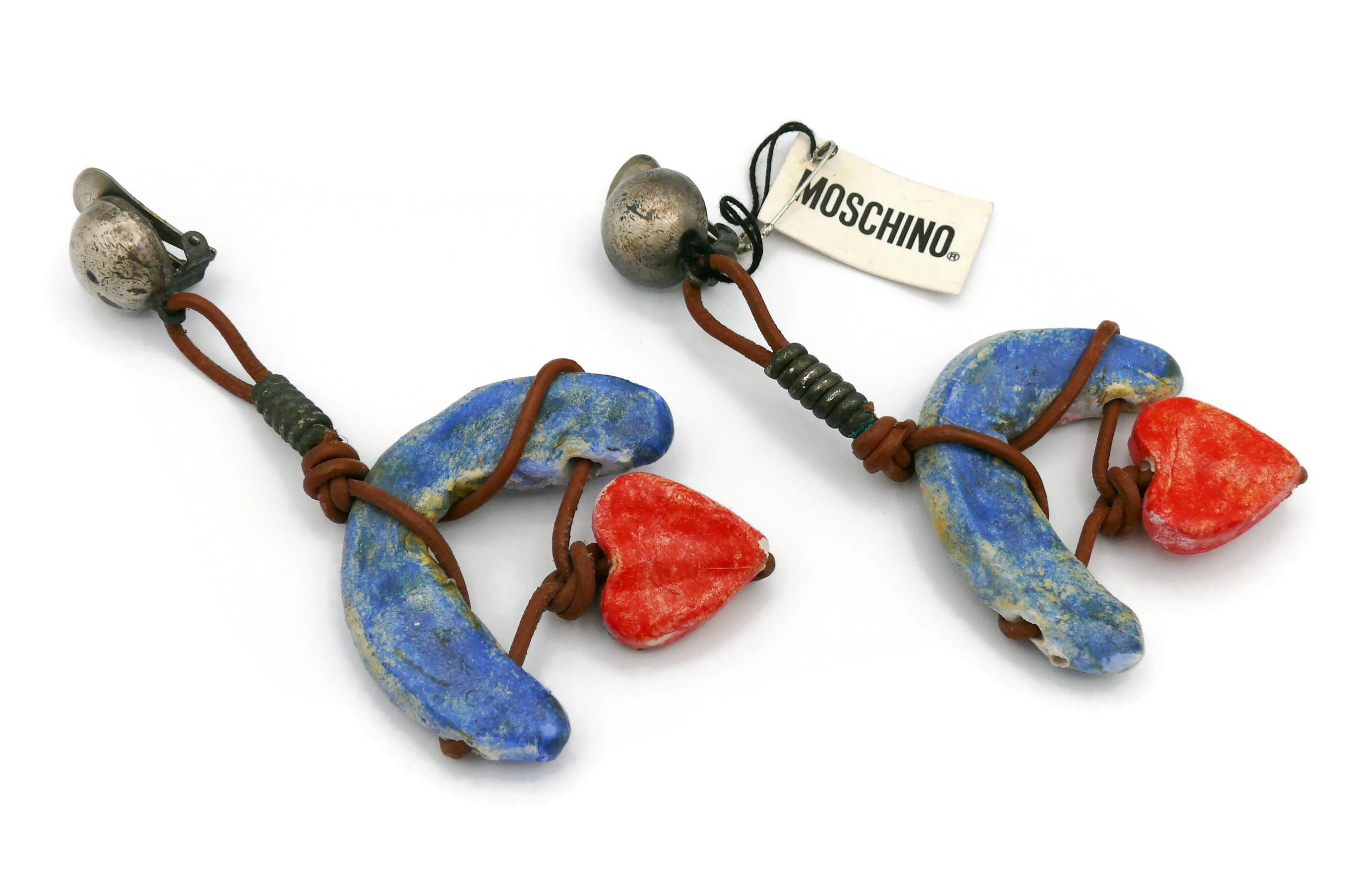 moschino heart earrings