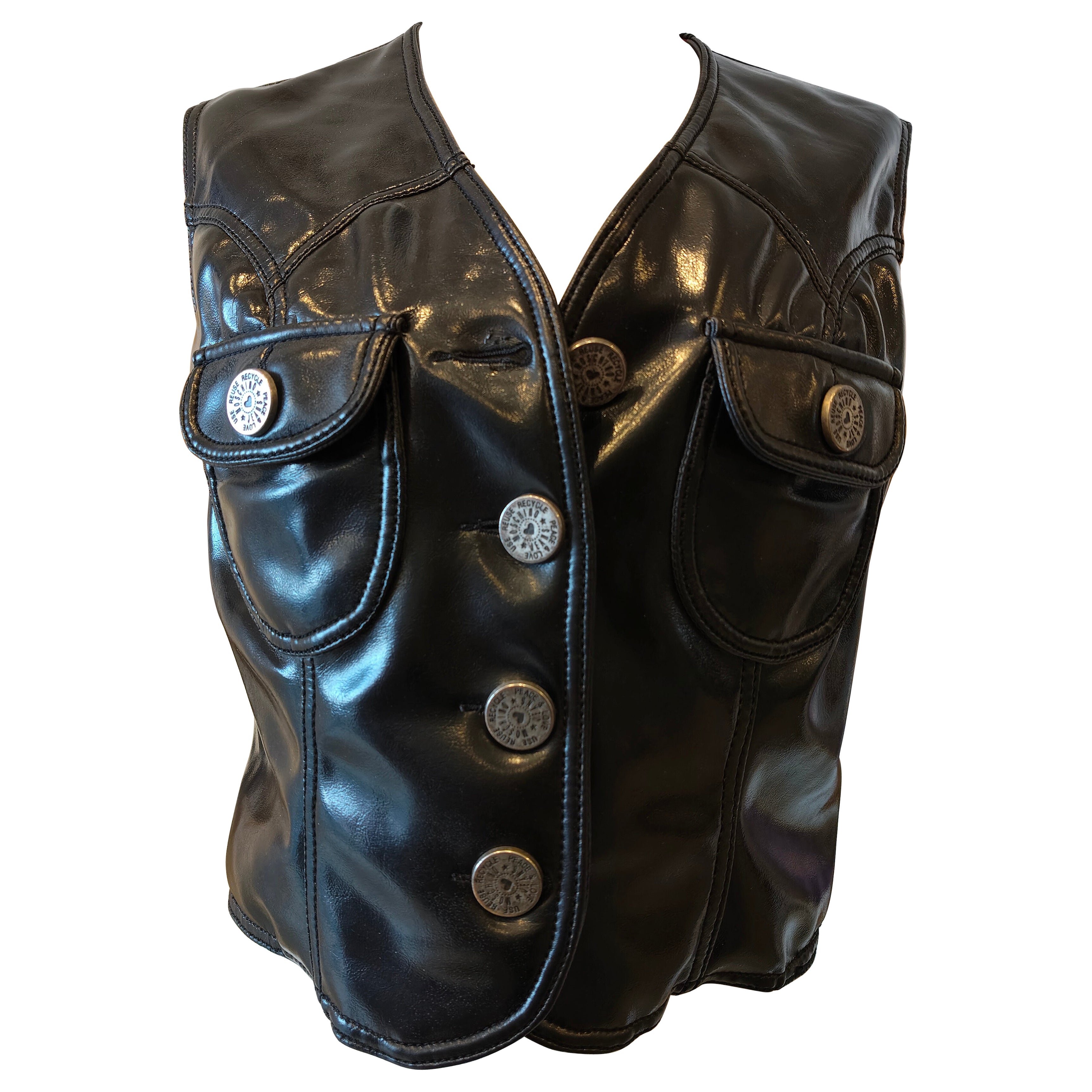 Moschino vintage patent leather vest