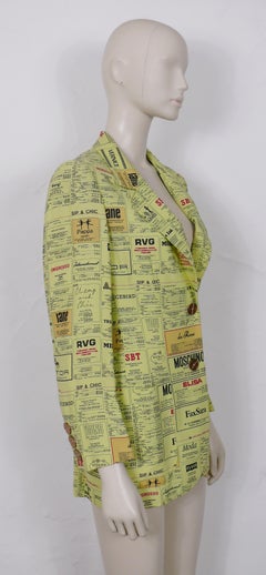Moschino Vintage Printed Yellow Pages Jacket Museum Piece US Size 6