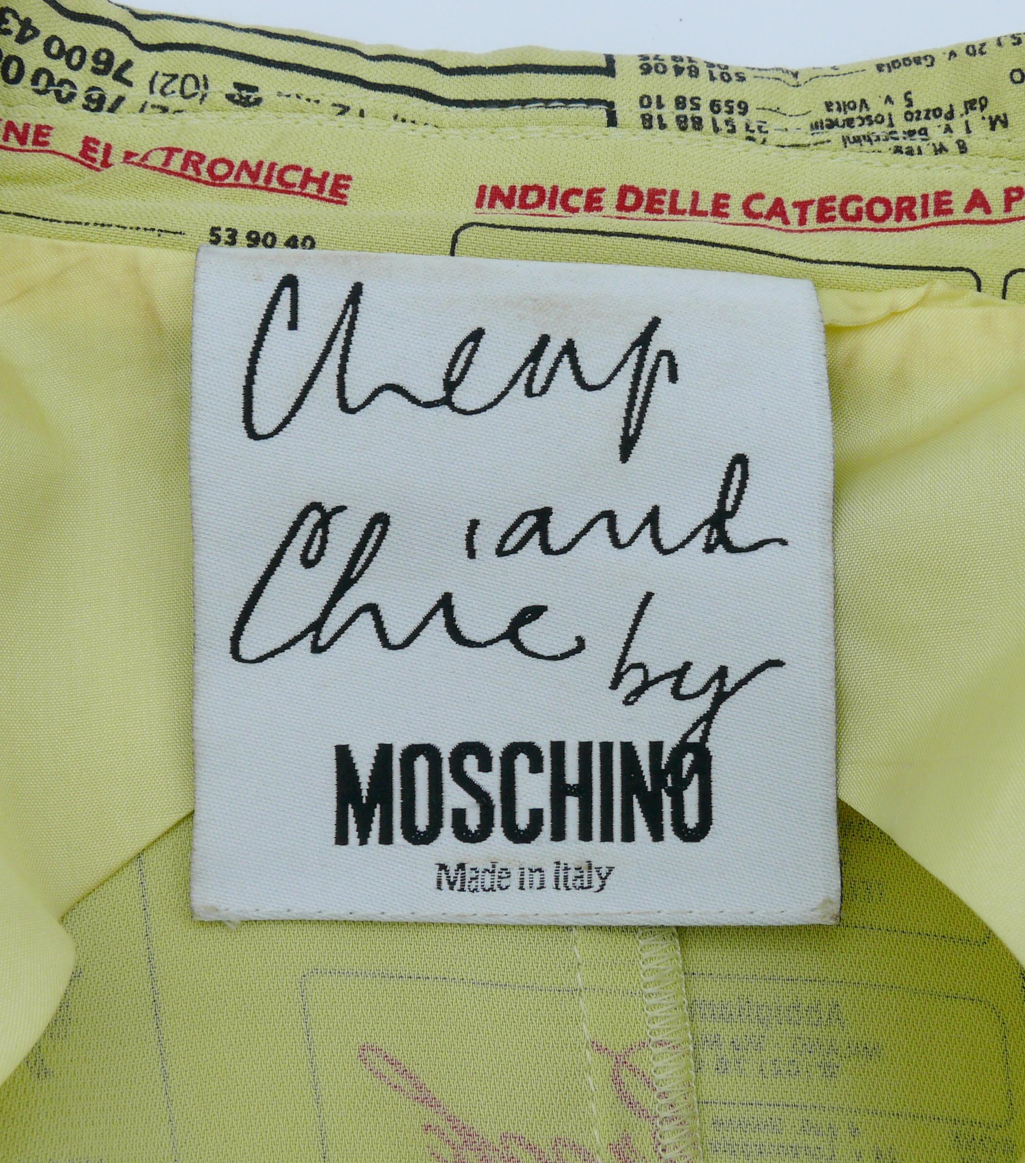 Moschino Vintage Printed Yellow Pages Jacket Museum Piece US Size 6 For Sale 4