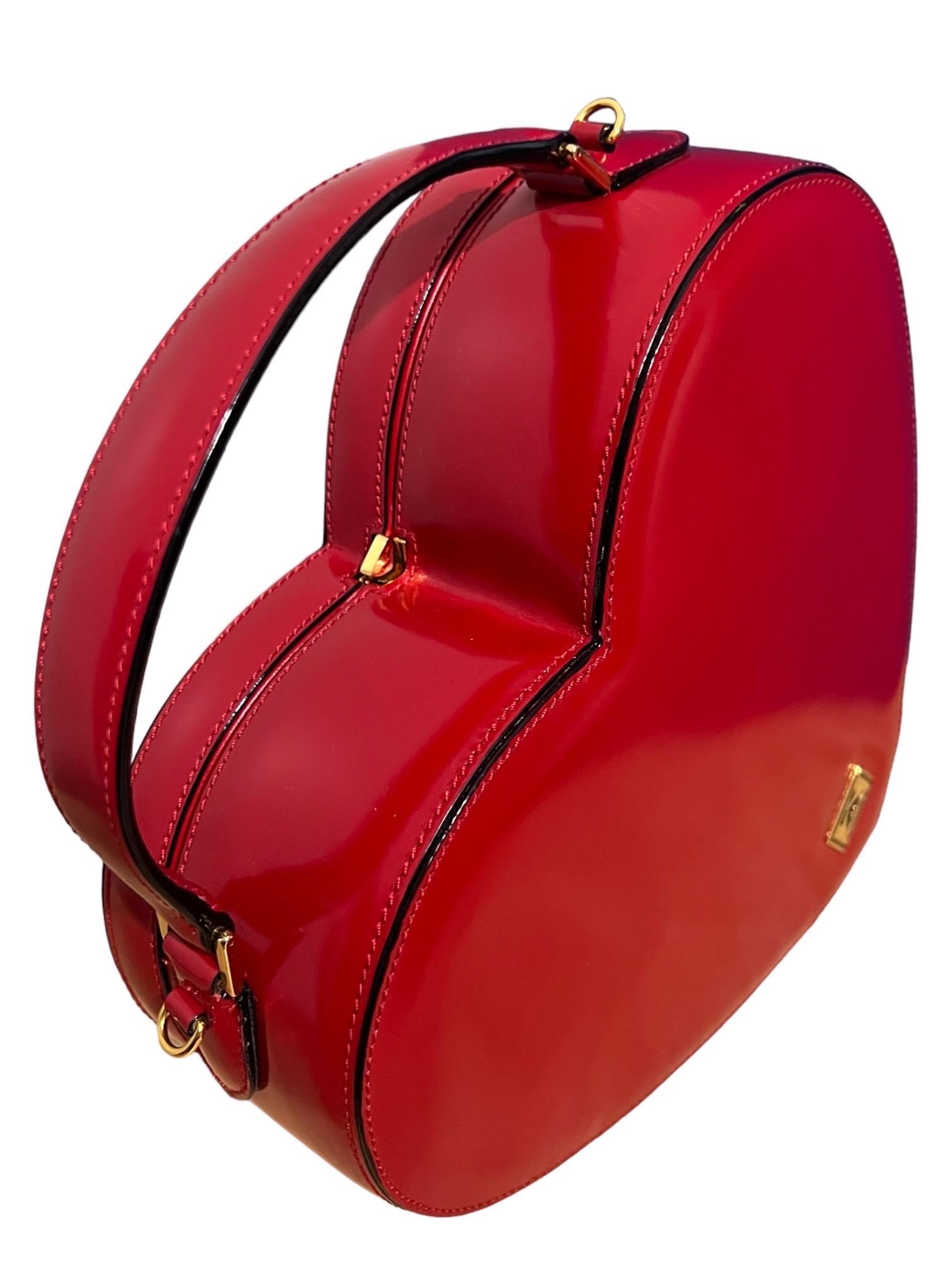 Moschino Vintage Red Leather Heart Bag The Nanny 1