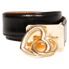 Moschino Vintage Redwall Golden Heart Lock Belt (Size 30)