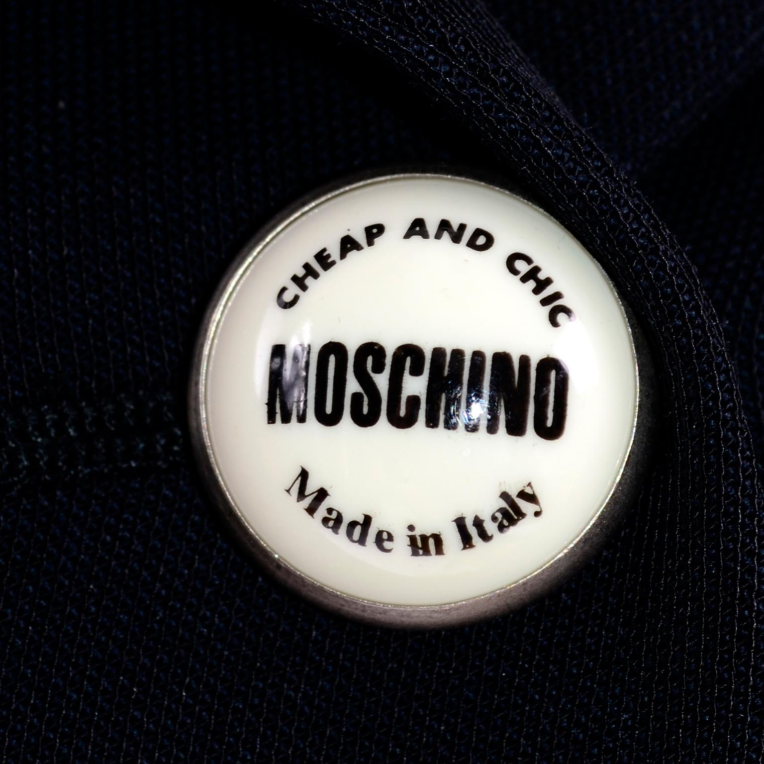 Moschino Vintage Skirt & Blazer Suit W White Ribbon Philosopher Word Banners 8