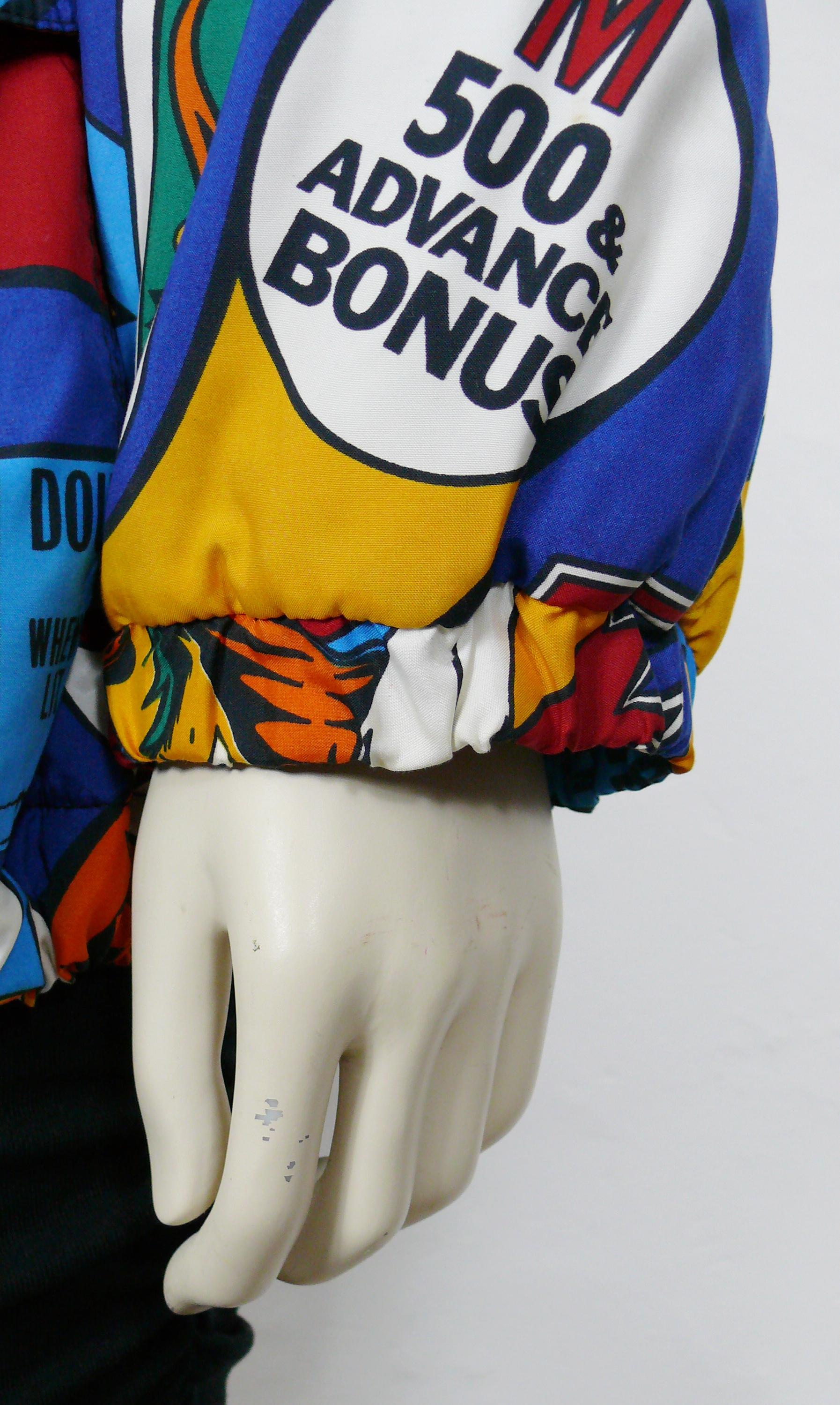 Moschino Vintage Super Hero Pinball Print Hooded Jacket USA Size 8 For Sale 8