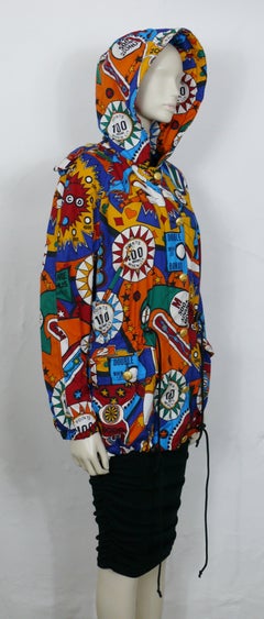 Moschino Vintage Super Hero Pinball Print Hooded Jacket USA Size 8