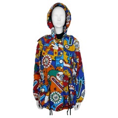 Moschino Vintage Super Hero Pinball Print Veste à capuche USA Taille 8