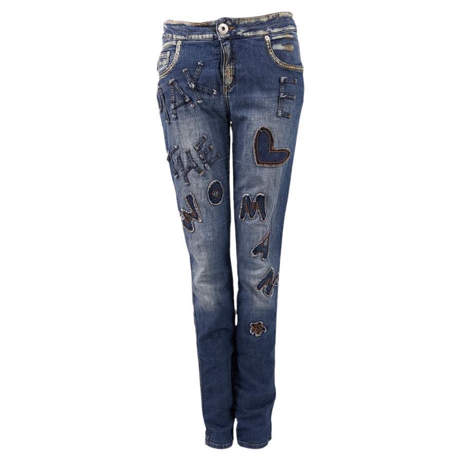 Moschino Vintage 'The Clothes Make the Woman' y2k Extra Long Jeans Pants