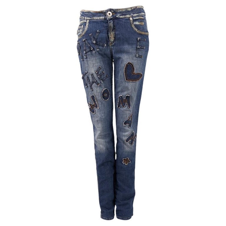 Moschino Vintage Womens Leopard Heart Print Jeans, 1990s at 1stDibs | leopard jeans, animal print jeans for women, heart jeans