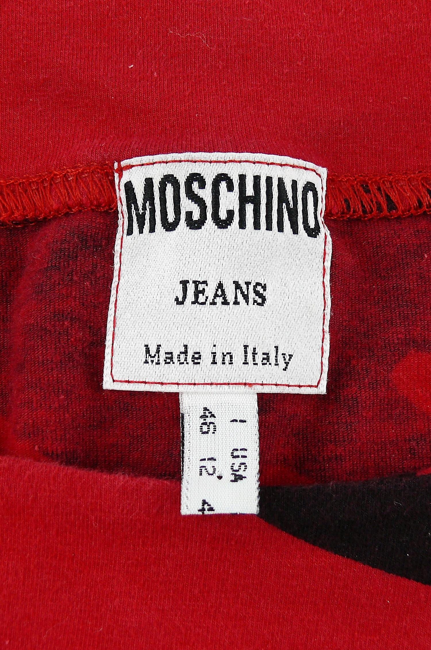 Moschino Vintage Touched by Moschino handgedrucktes Minikleid, US Größe 12 5
