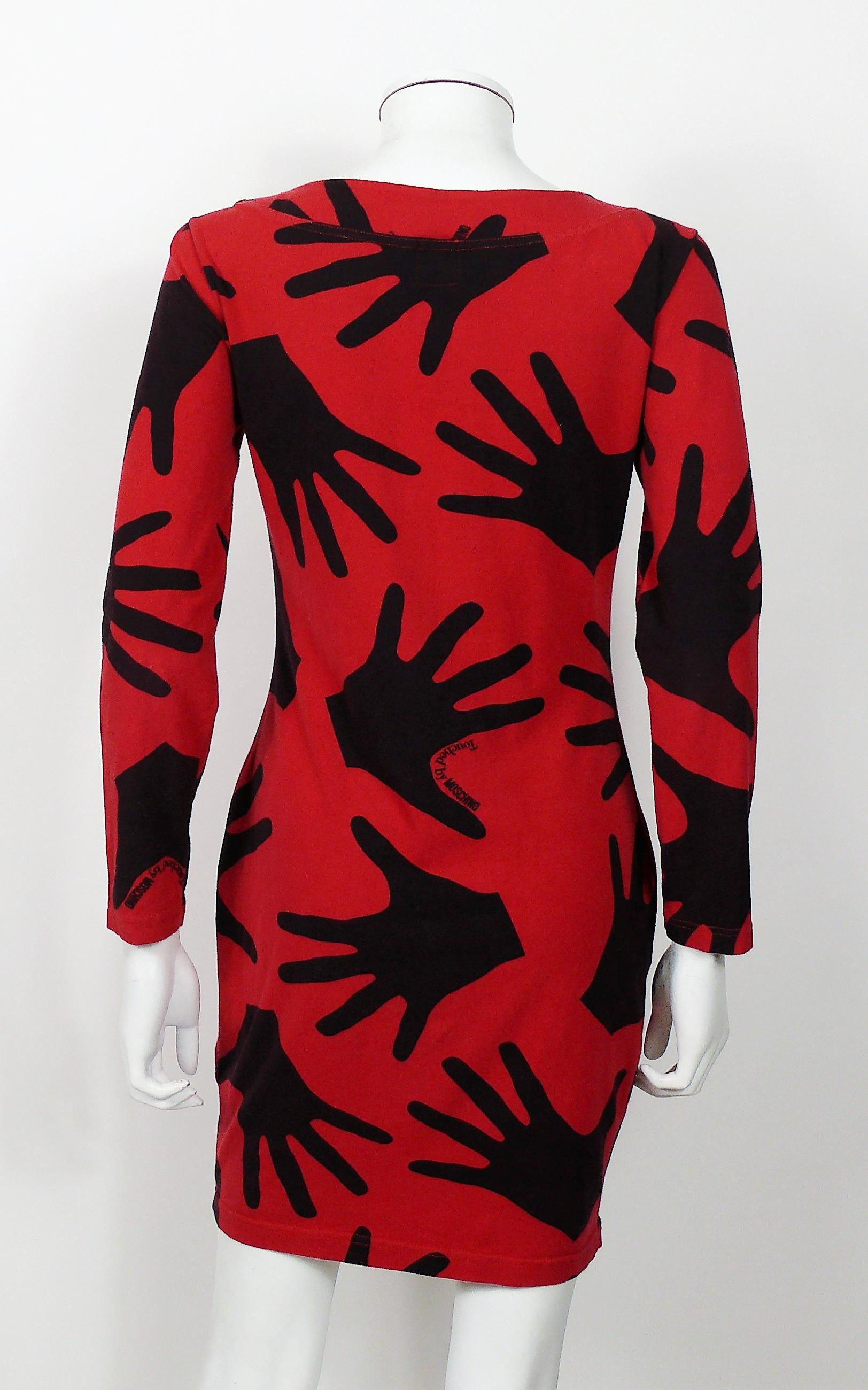 Moschino Vintage Touched by Moschino Hand Print Mini Dress US Size 12 1