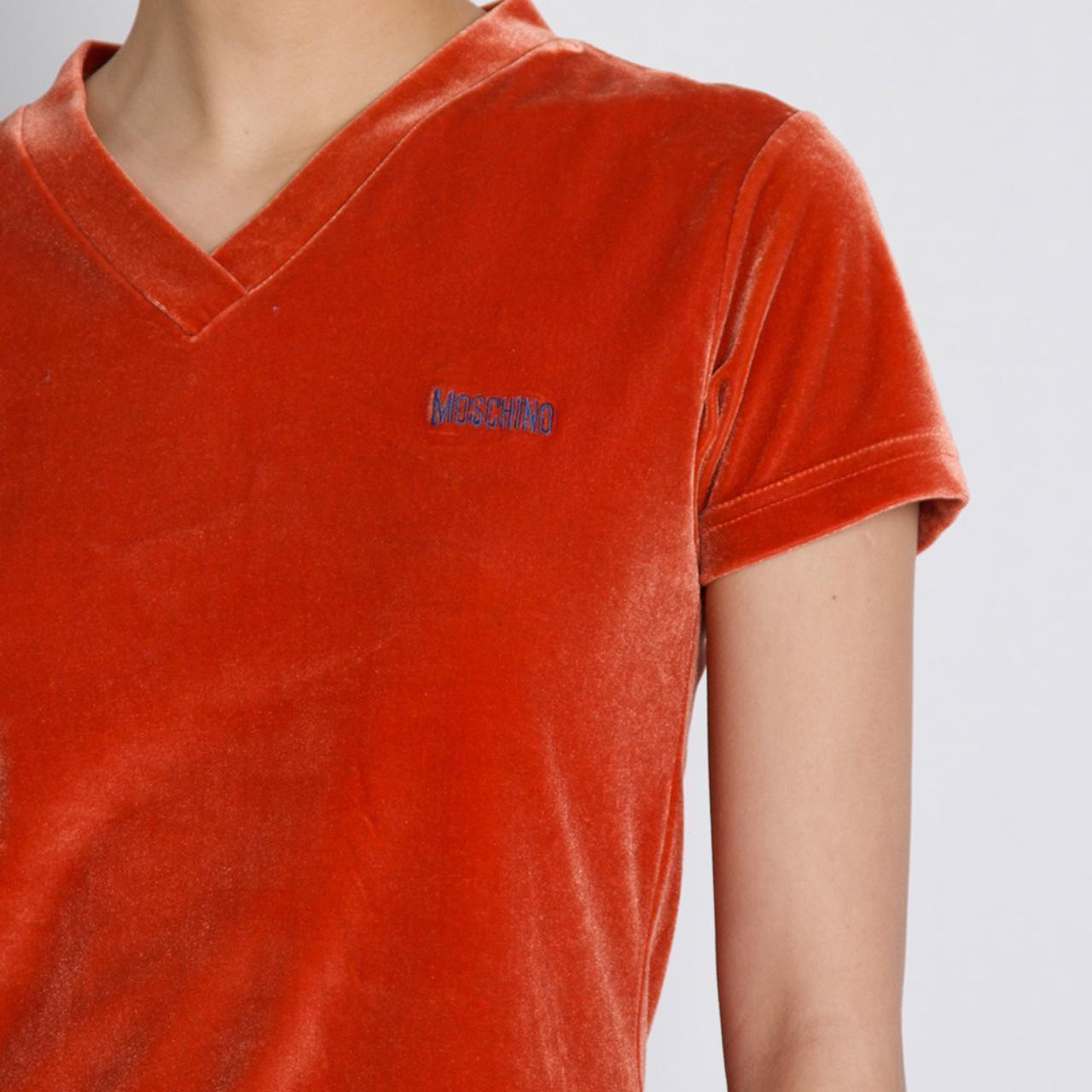 Moschino Vintage Samt-Top T-Shirt im Zustand „Relativ gut“ im Angebot in London, GB