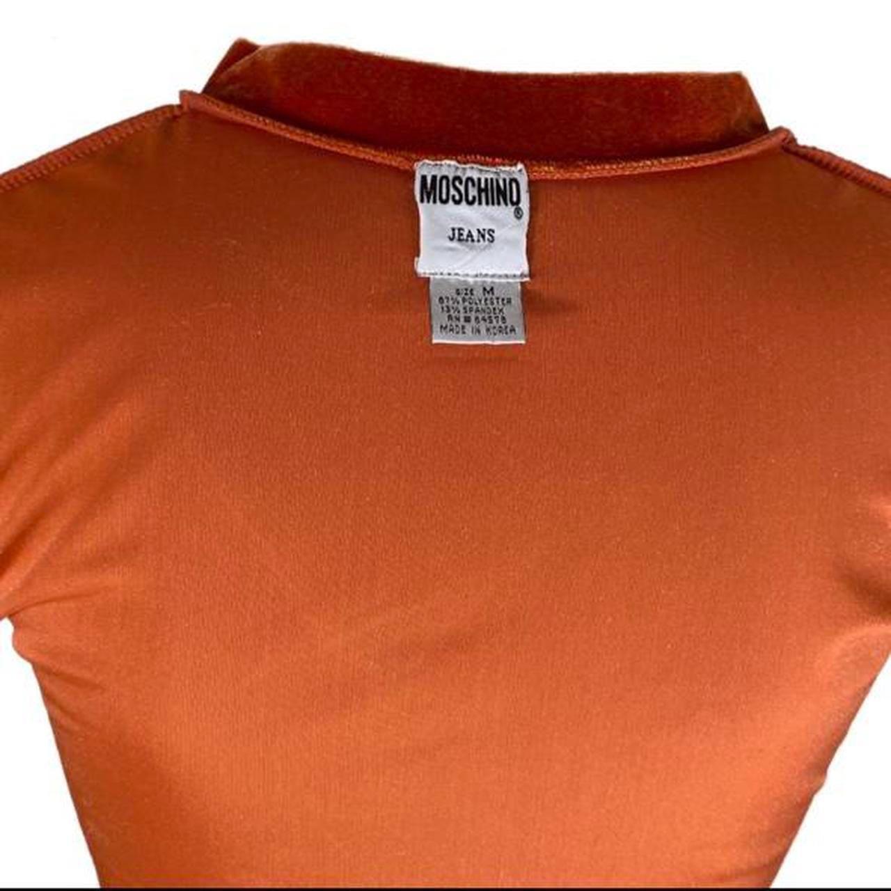 Moschino vintage velour velvet top t-shirt For Sale 4