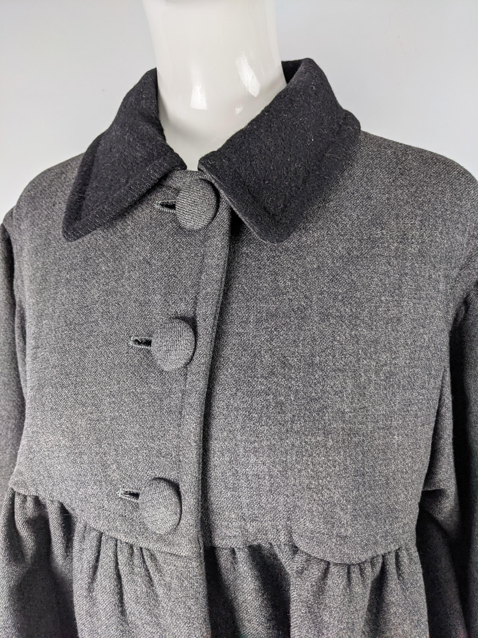 Gray Moschino Vintage Wool Coat For Sale