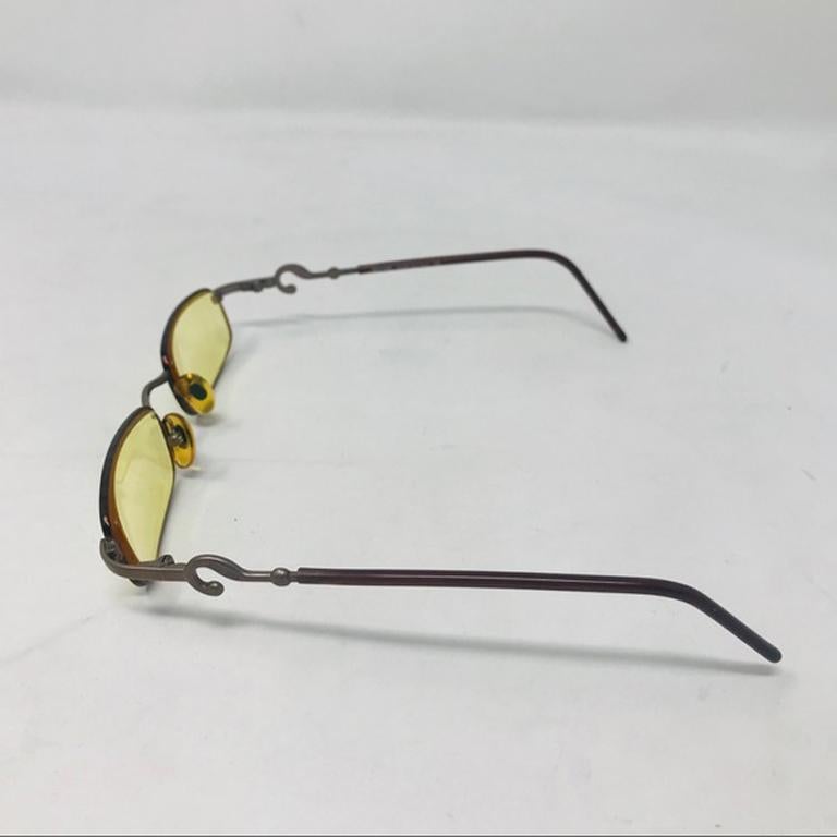 Moschino vintage yellow gold prescription sunglasses

Super cute question mark sunglasses by Moschino! No box. These need to be adjusted and do not sit straight. Metal frame. These are prescription !!!!!!!!!!!!  You must change the lenses.

Made in