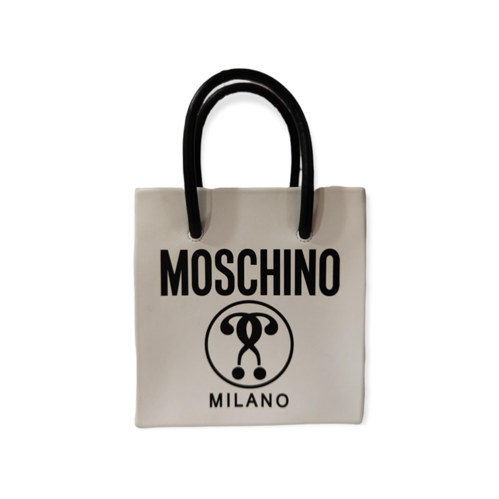 moschino logo leather shoulder bag