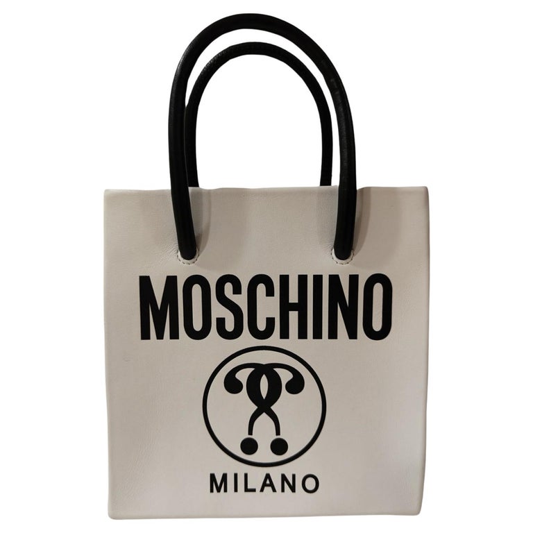 Moschino White and Black leather small shoulderbag handlebag at 1stDibs