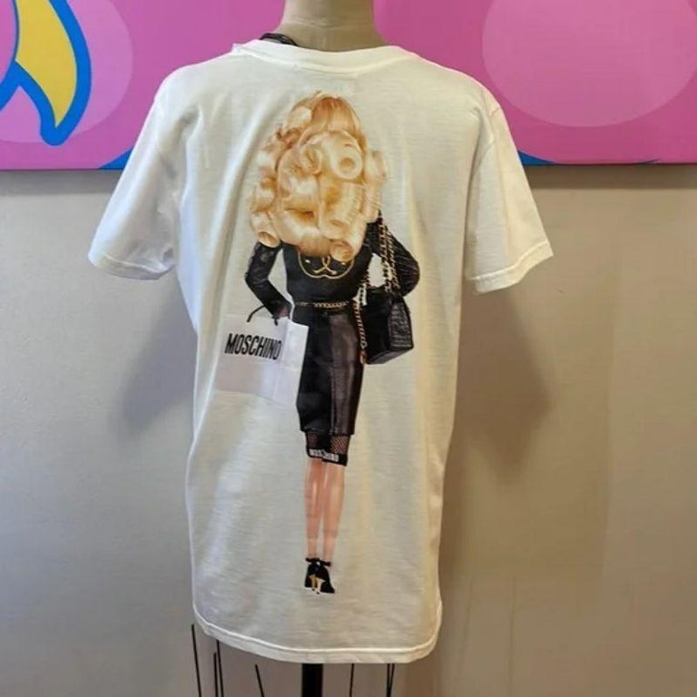 Moschino White Barbie T-Shirt NWT For Sale at 1stDibs