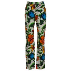 Moschino white flowers cotton pants