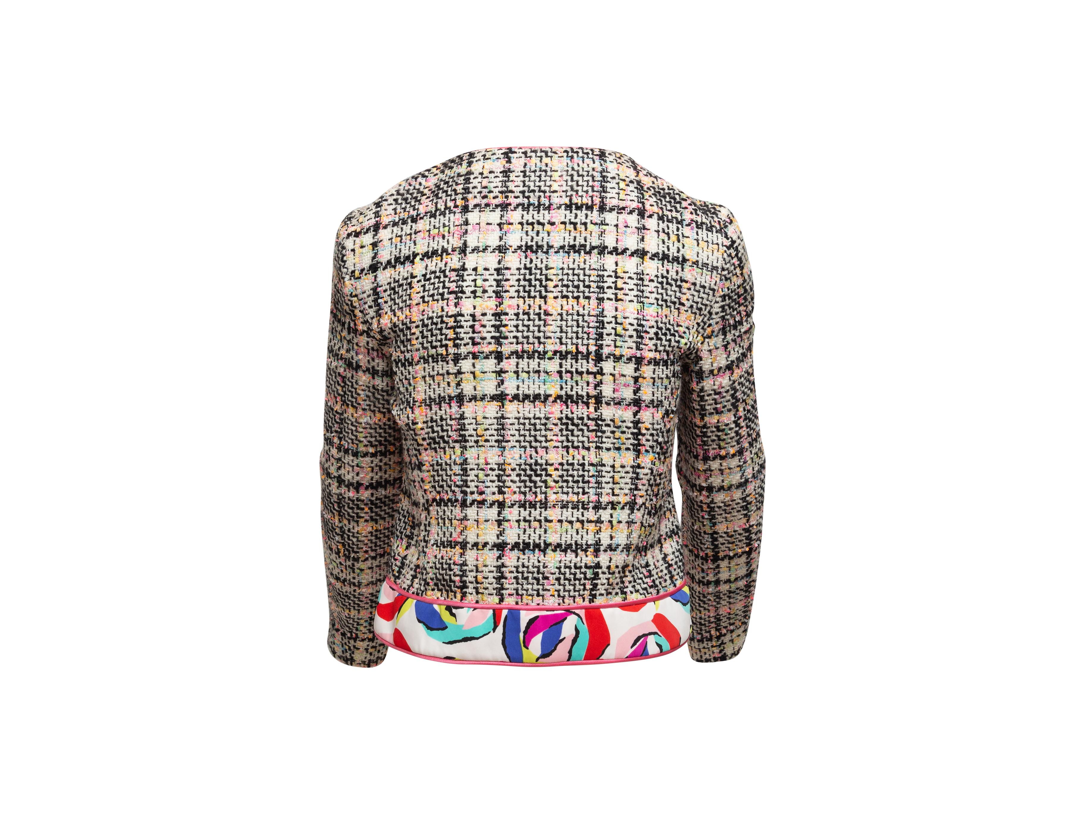 Moschino White & Multicolor Boutique Tweed Jacket In Good Condition In New York, NY