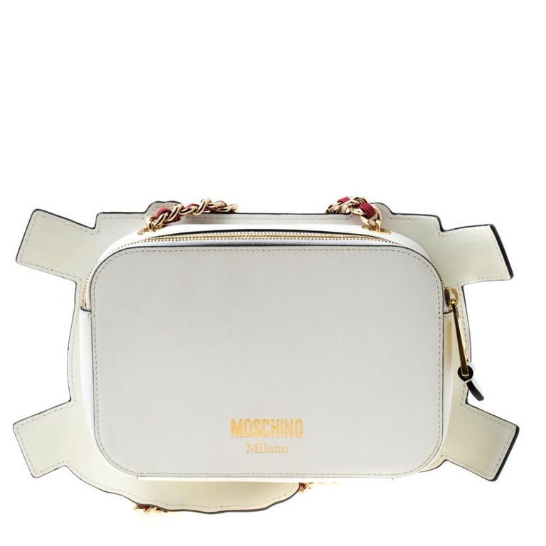 Moschino White Calf Leather Bos Taurus Handbag main image 1