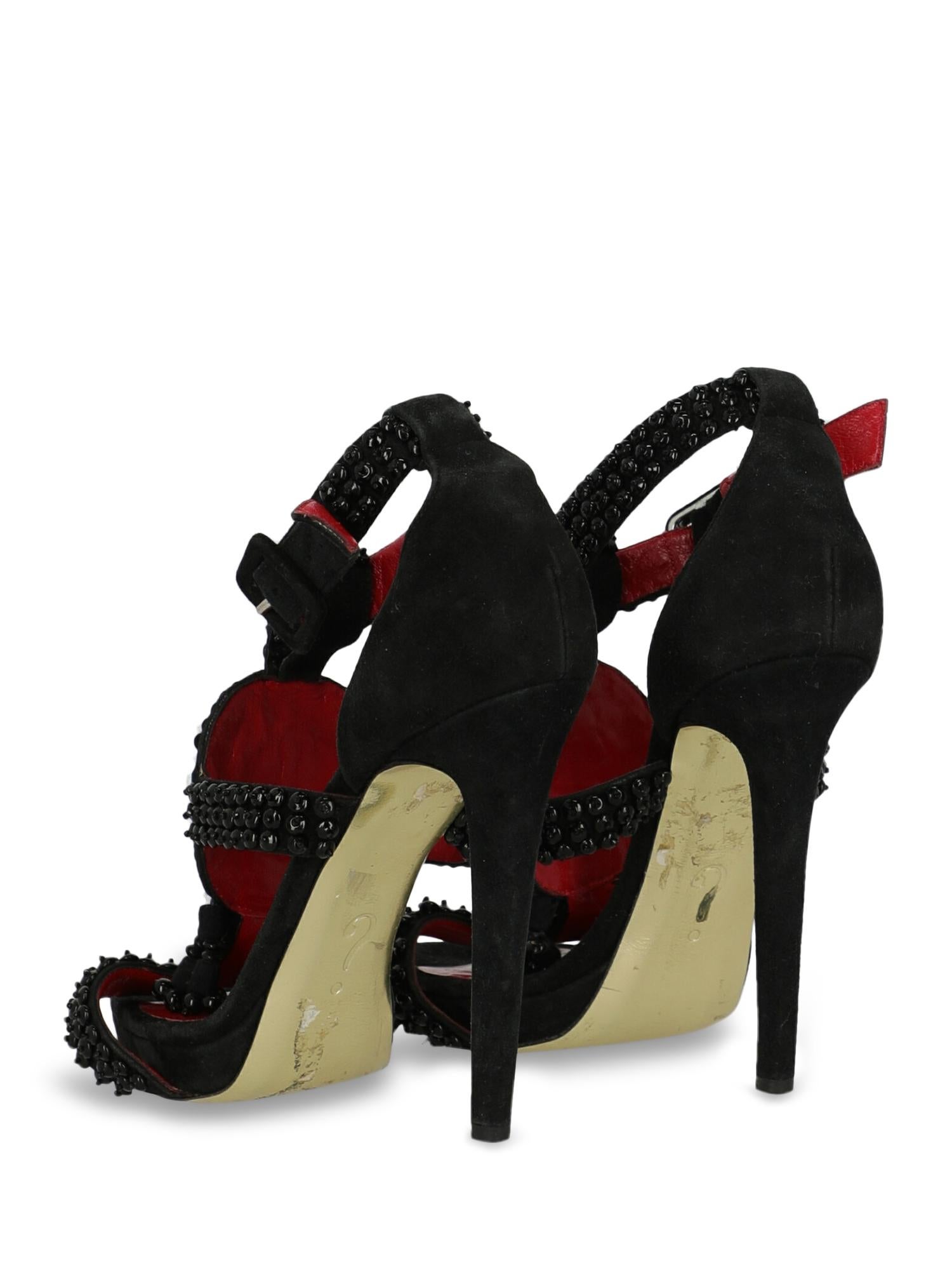 Moschino  Women   Sandals  Black Leather EU 38 In Fair Condition For Sale In Milan, IT