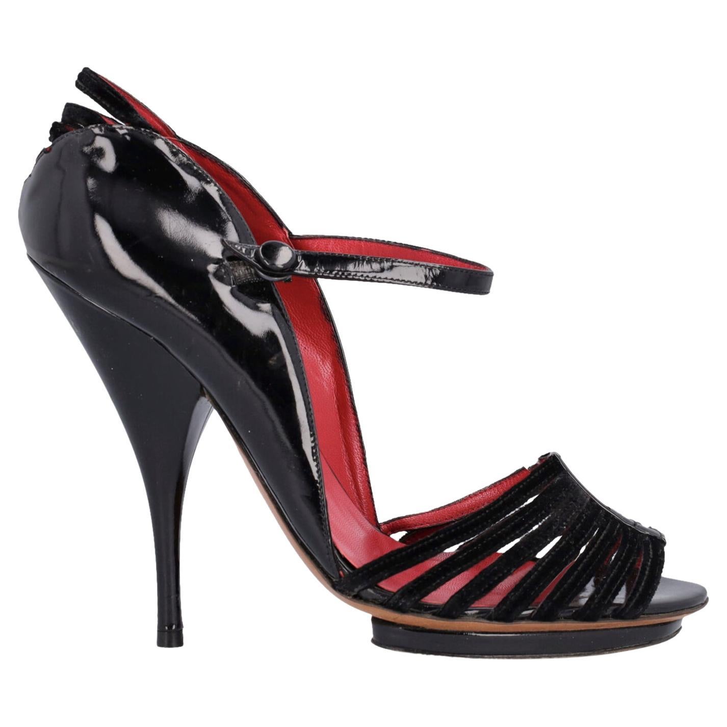 Moschino Women Sandals Black Leather EU 38 For Sale