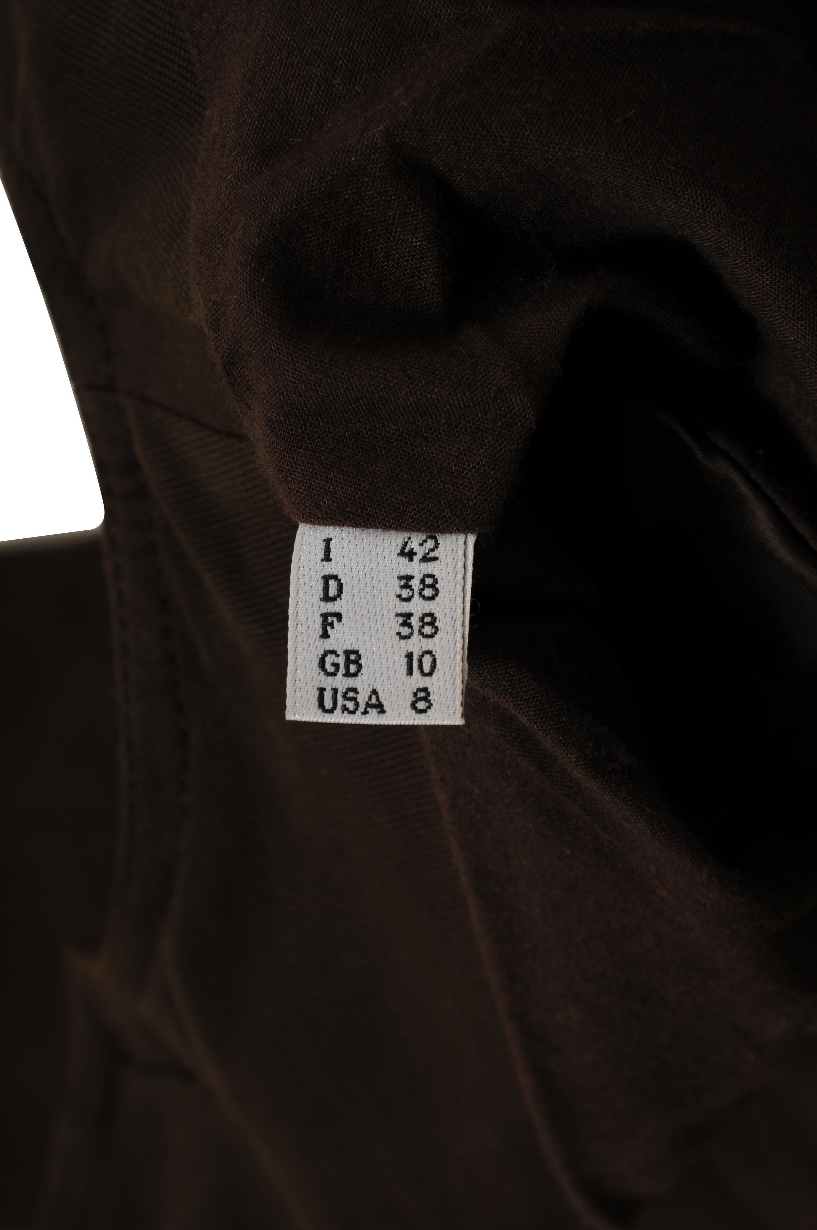 Moschino Frauen Vintage Military Jacke US 8 IT 42 Braun Gold Braun Baumwolle Wolle im Angebot 6