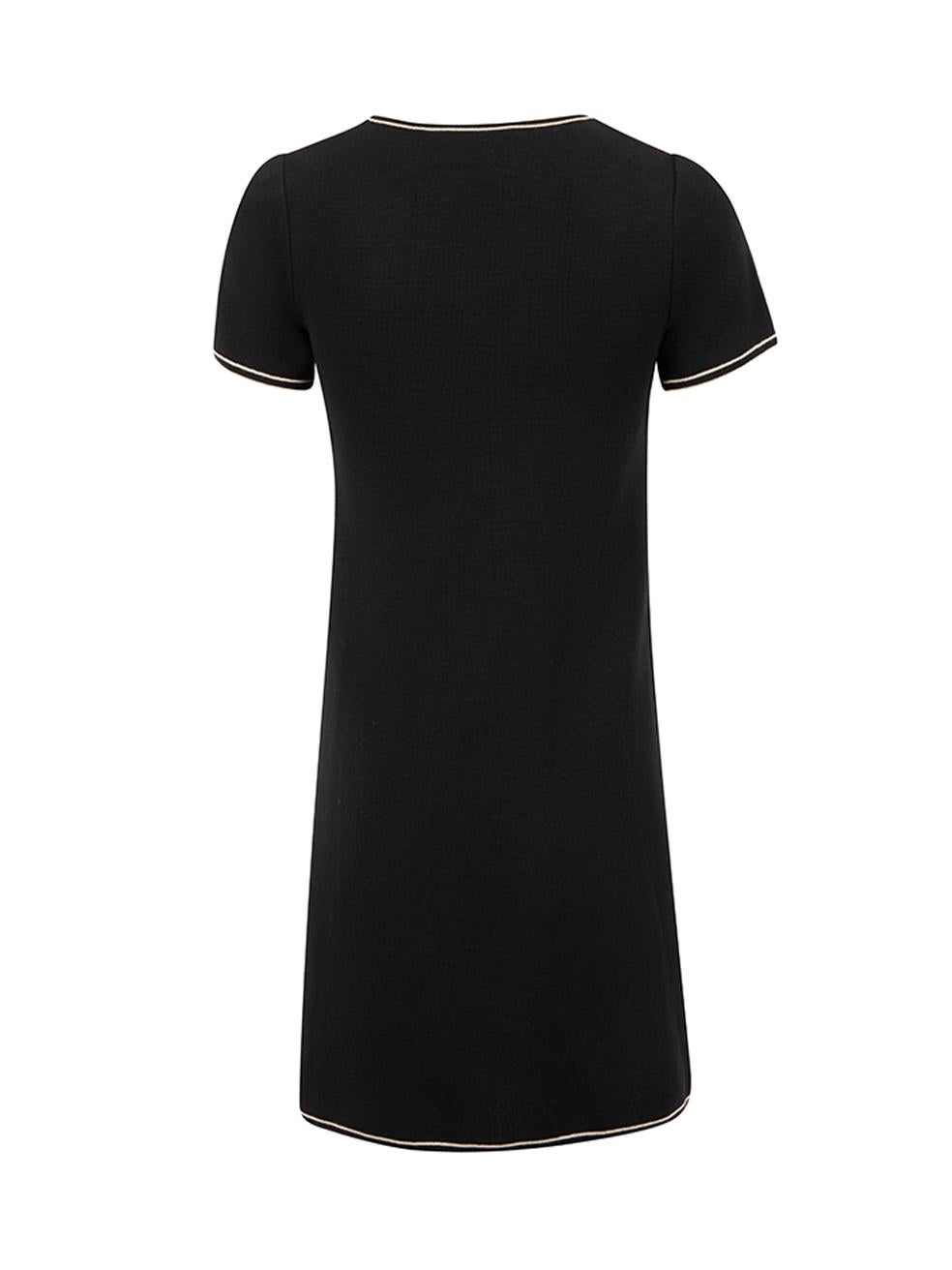 Moschino Women's Black Contrast Stitch Accent Knit Dress In Good Condition In London, GB