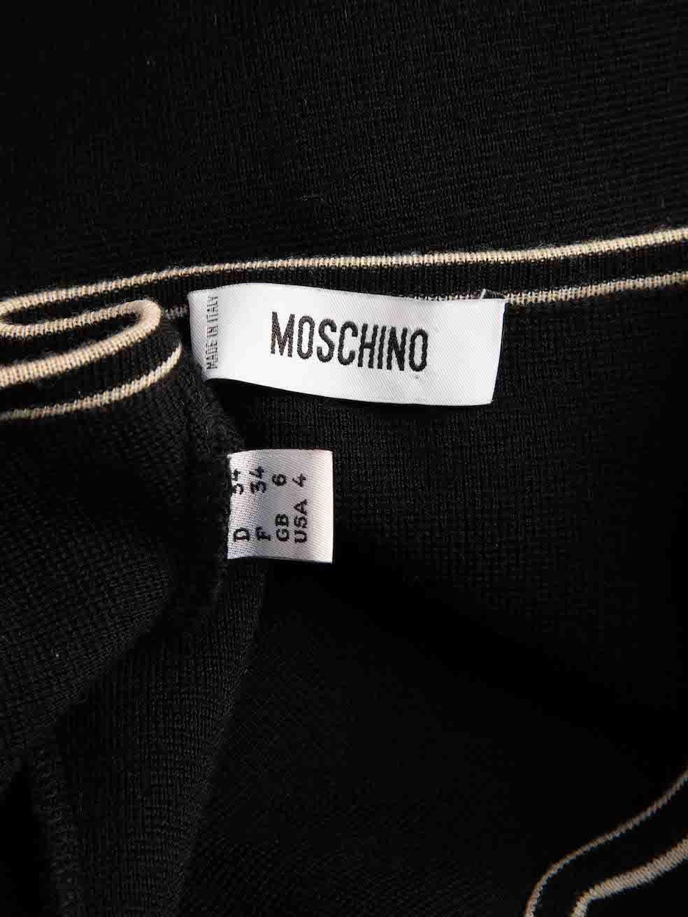 Moschino Women's Black Contrast Stitch Accent Knit Dress 2