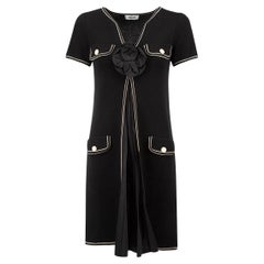 Moschino Women's Black Contrast Stitch Accent Knit Dress