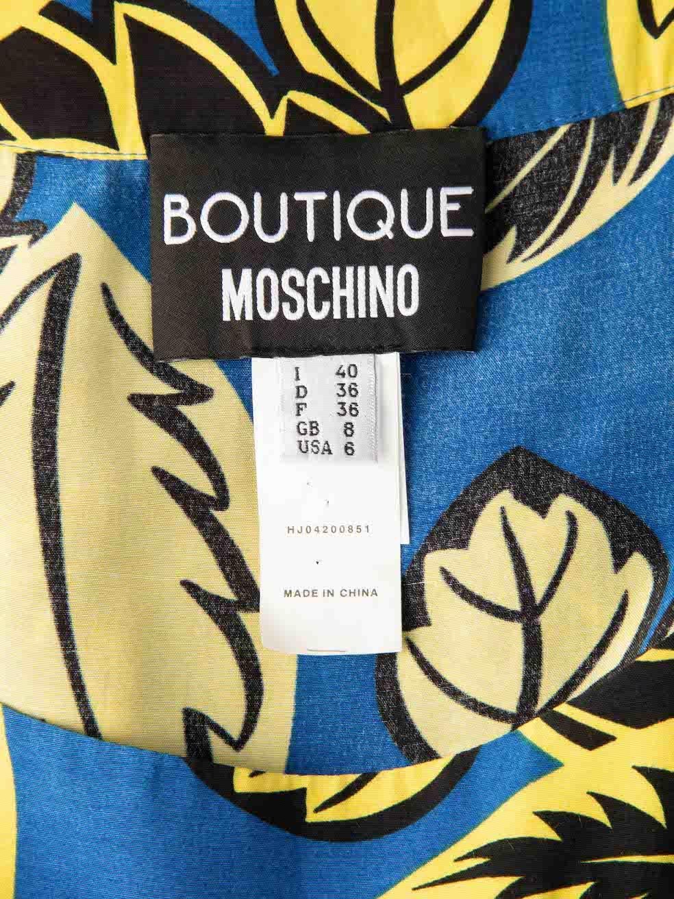 Moschino Women's Moschino Boutique Blue & Yellow Tropical Print Mini Dress 1